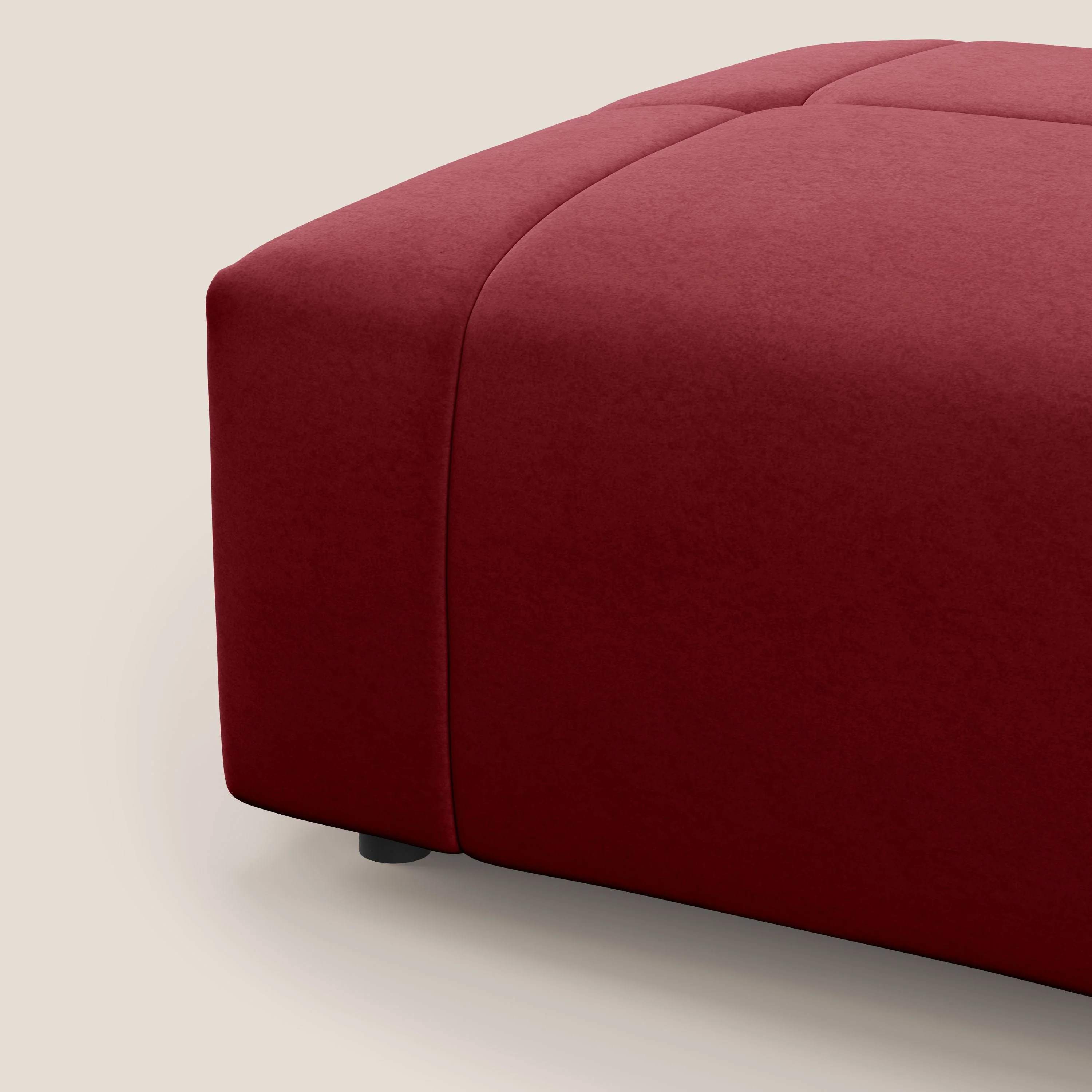 Giotto pouf en velours doux et imperméable T09 rouge - Image 7