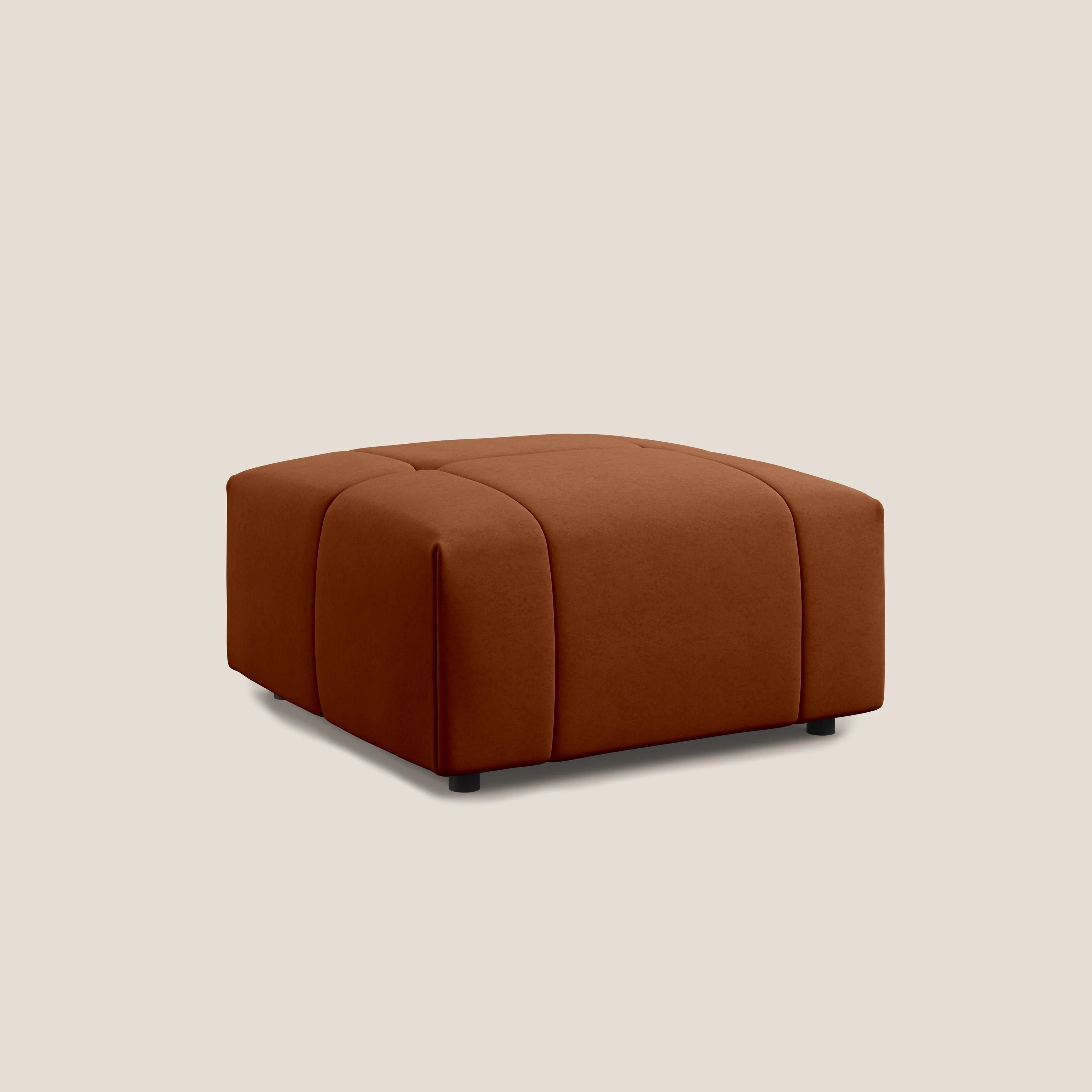 Giotto pouf en velours doux et imperméable T09 rouille - Image 2