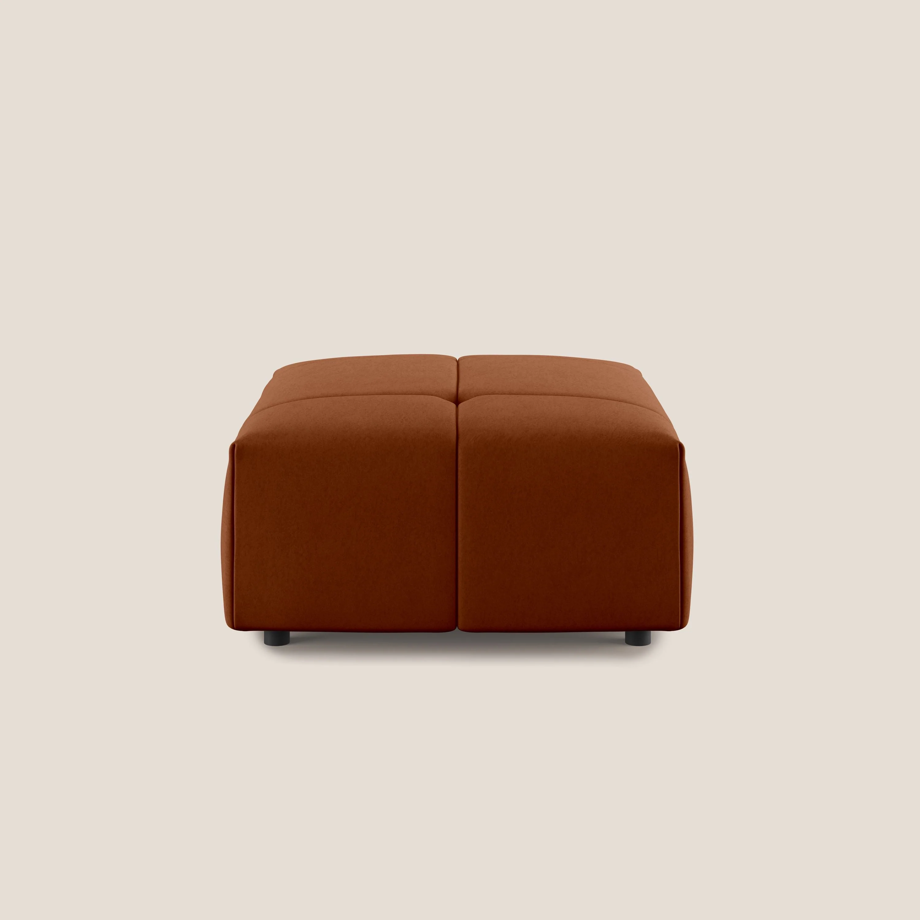Giotto pouf en velours doux et imperméable T09 rouille - Image 3