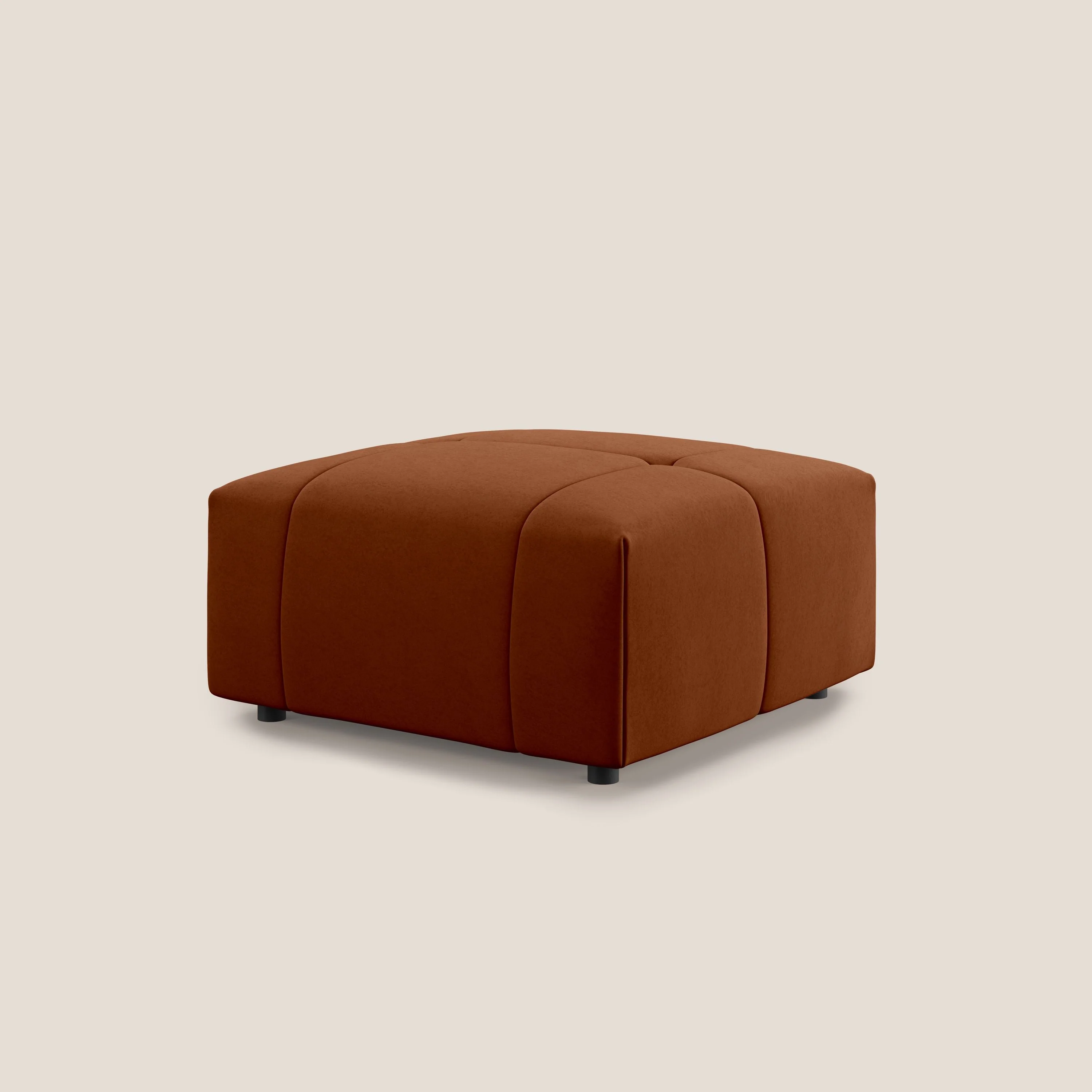 Giotto pouf en velours doux et imperméable T09 rouille - Image 4