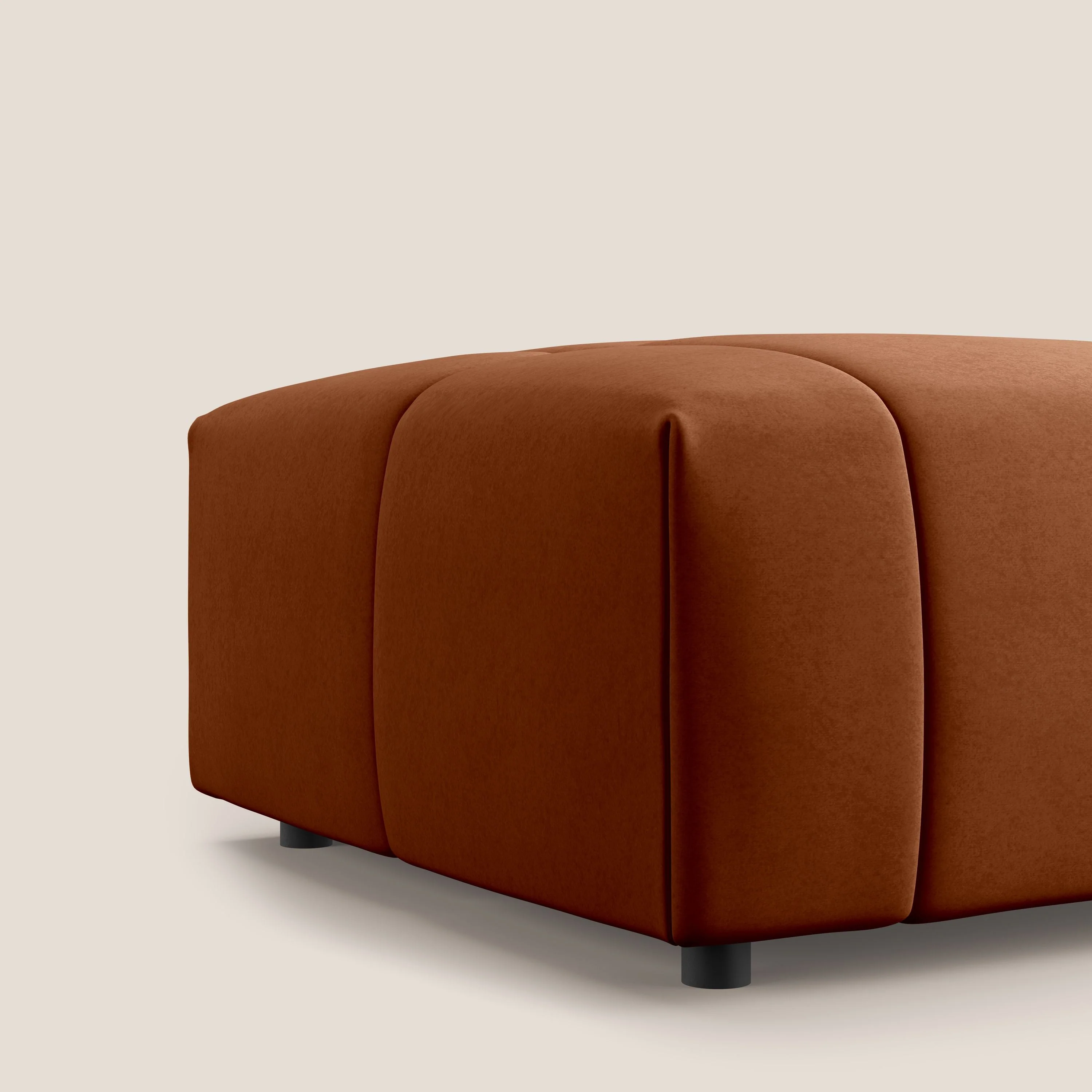 Giotto pouf en velours doux et imperméable T09 rouille - Image 5