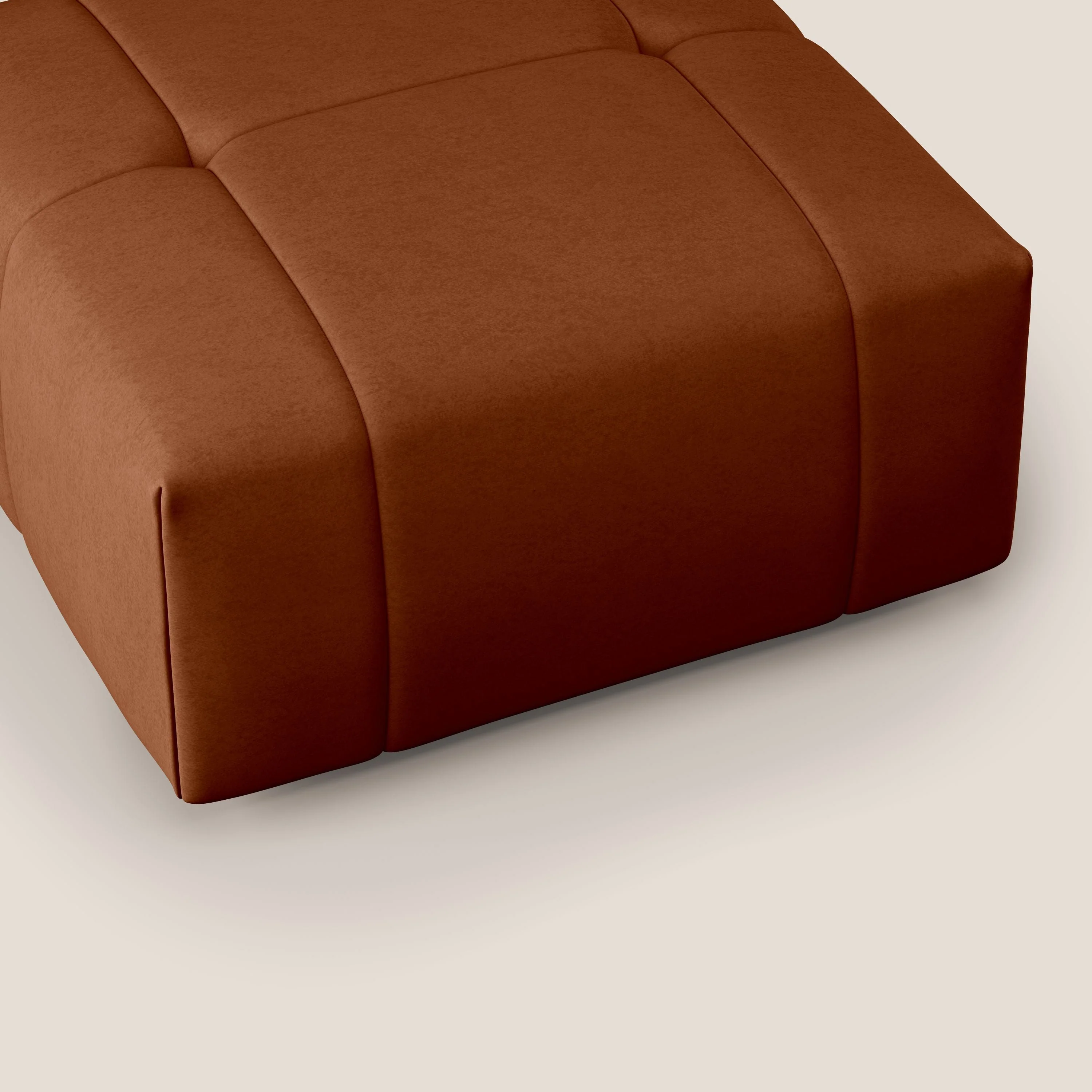 Giotto pouf en velours doux et imperméable T09 rouille - Image 6
