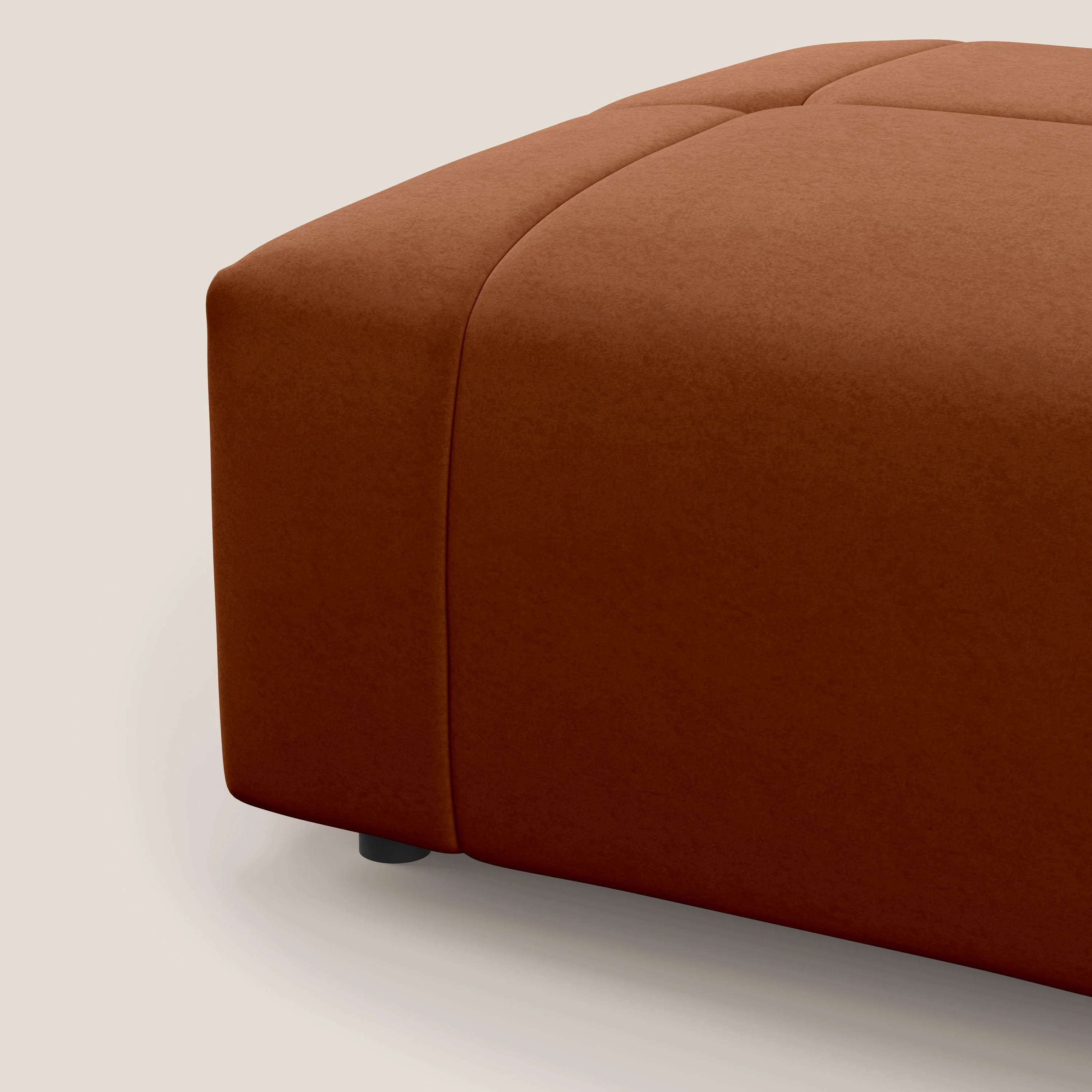 Giotto pouf en velours doux et imperméable T09 rouille - Image 7