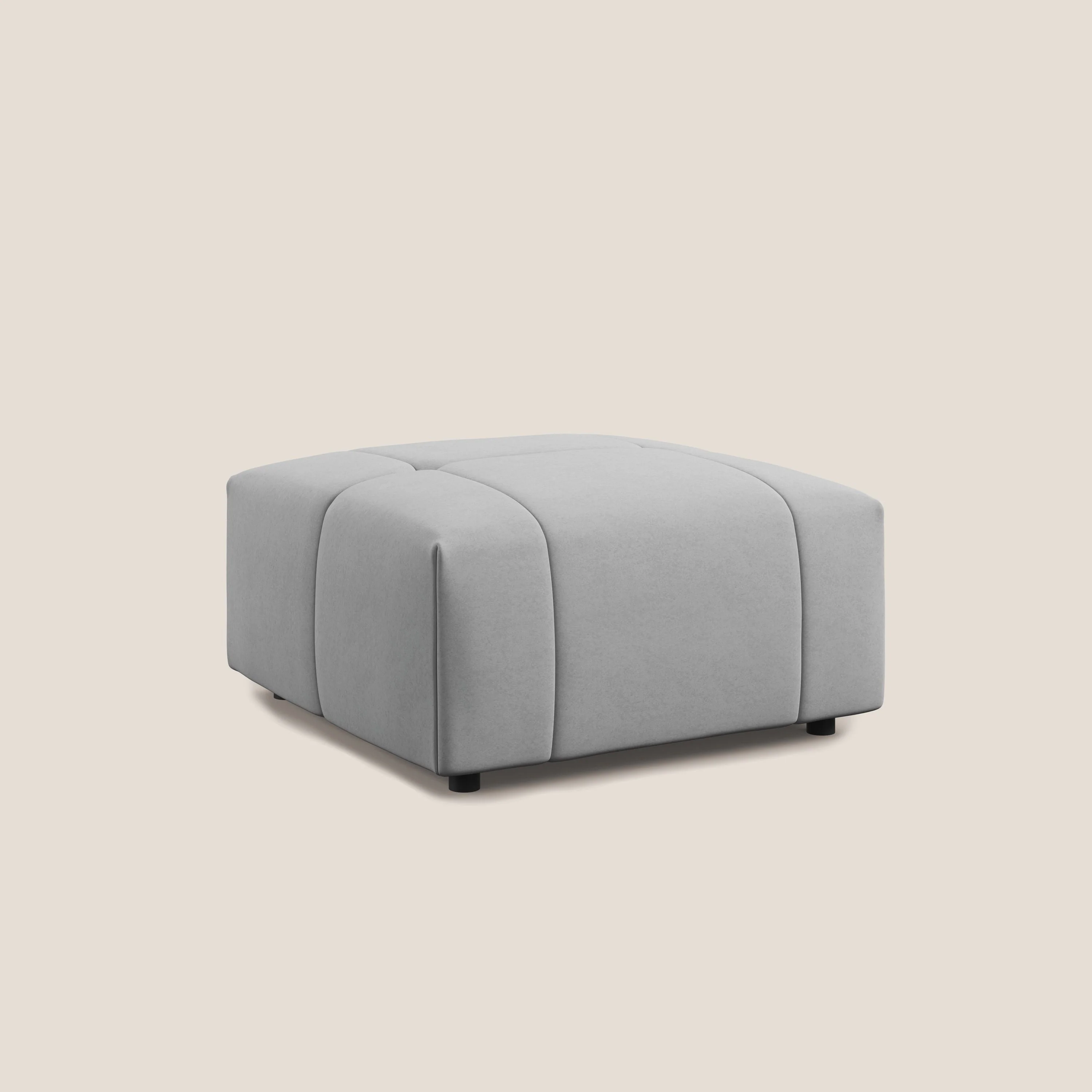 Giotto pouf en velours doux et imperméable T09 gris clair - Image 2