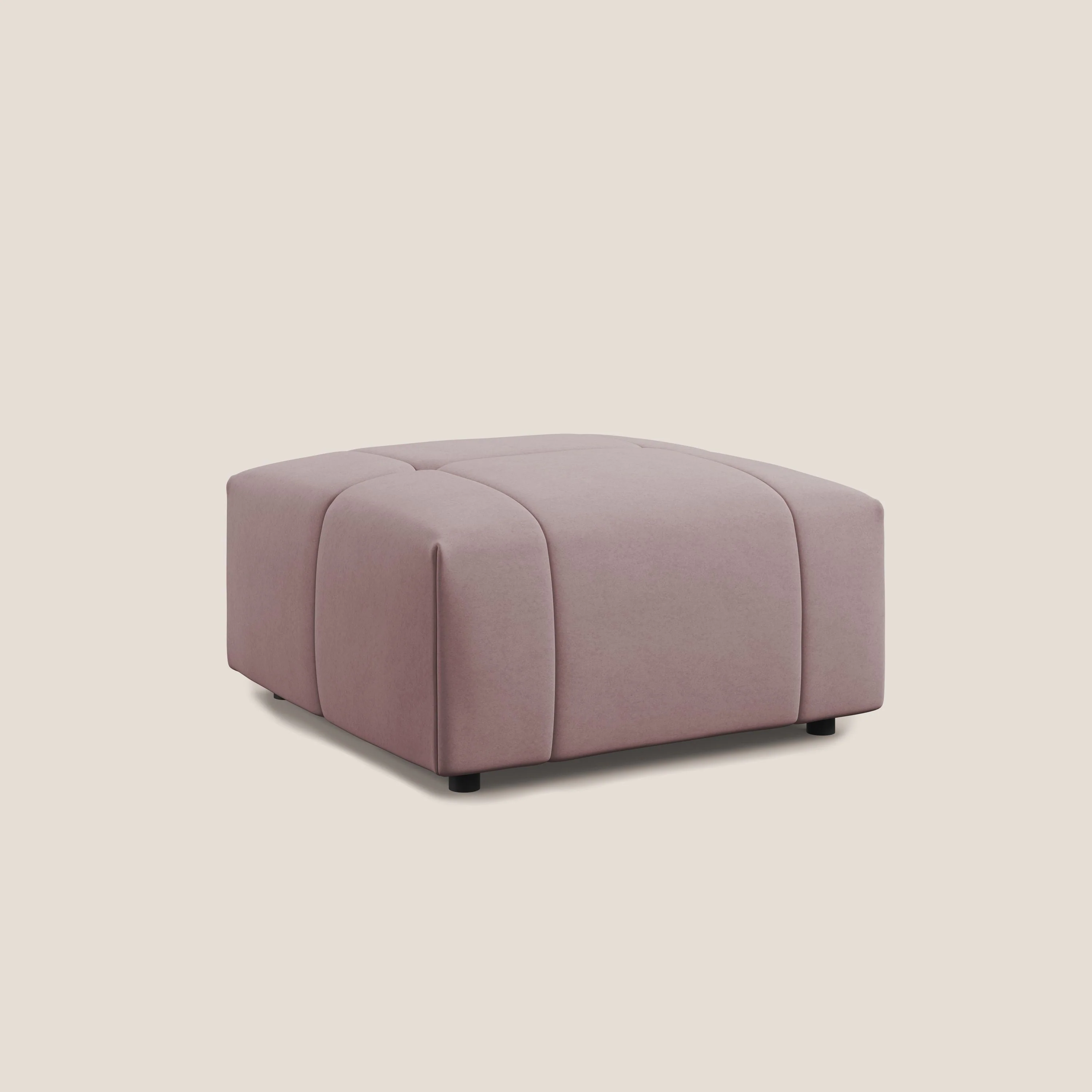 Giotto pouf en velours doux et imperméable T09 rose - Image 2