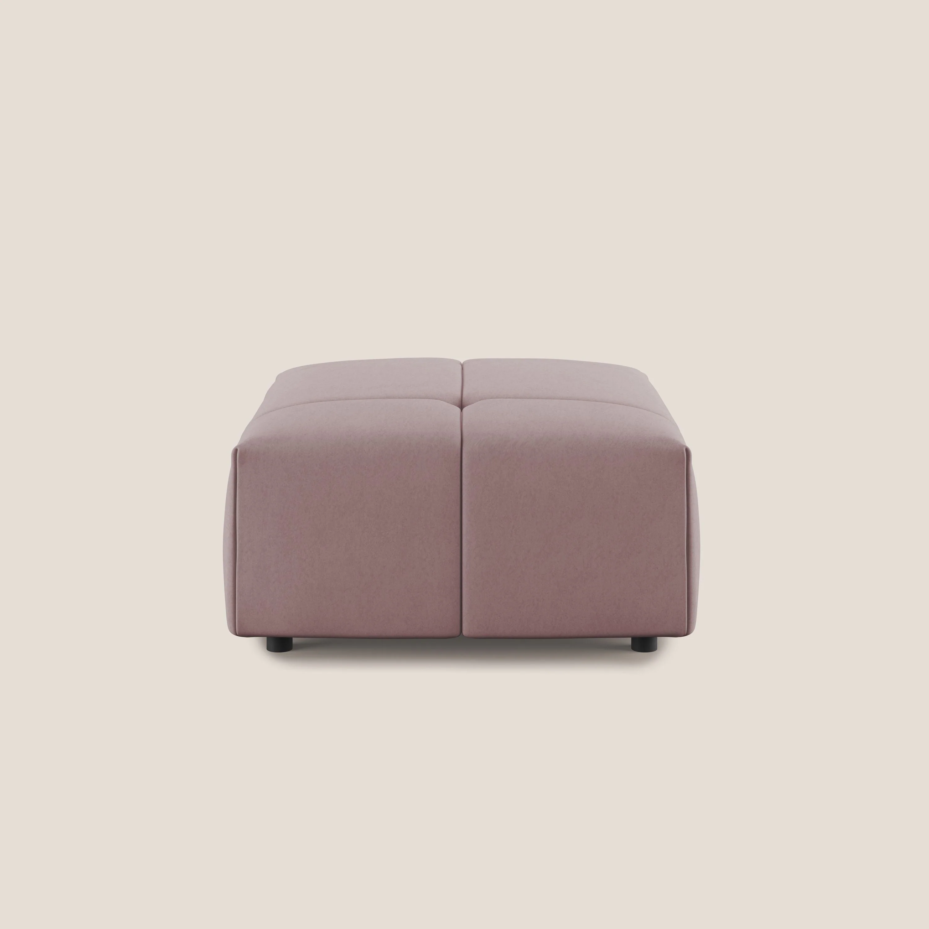 Giotto pouf en velours doux et imperméable T09 rose - Image 3
