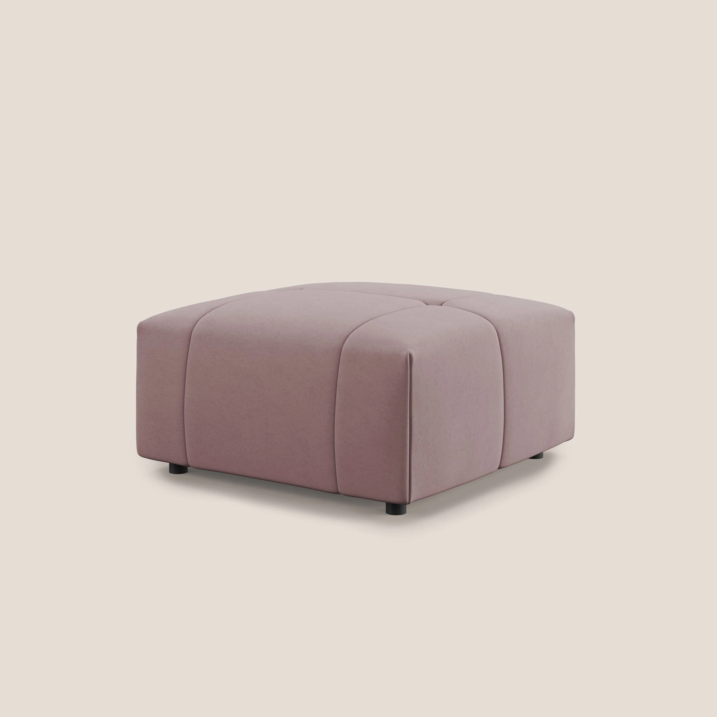Giotto pouf en velours doux et imperméable T09 rose - Image 4