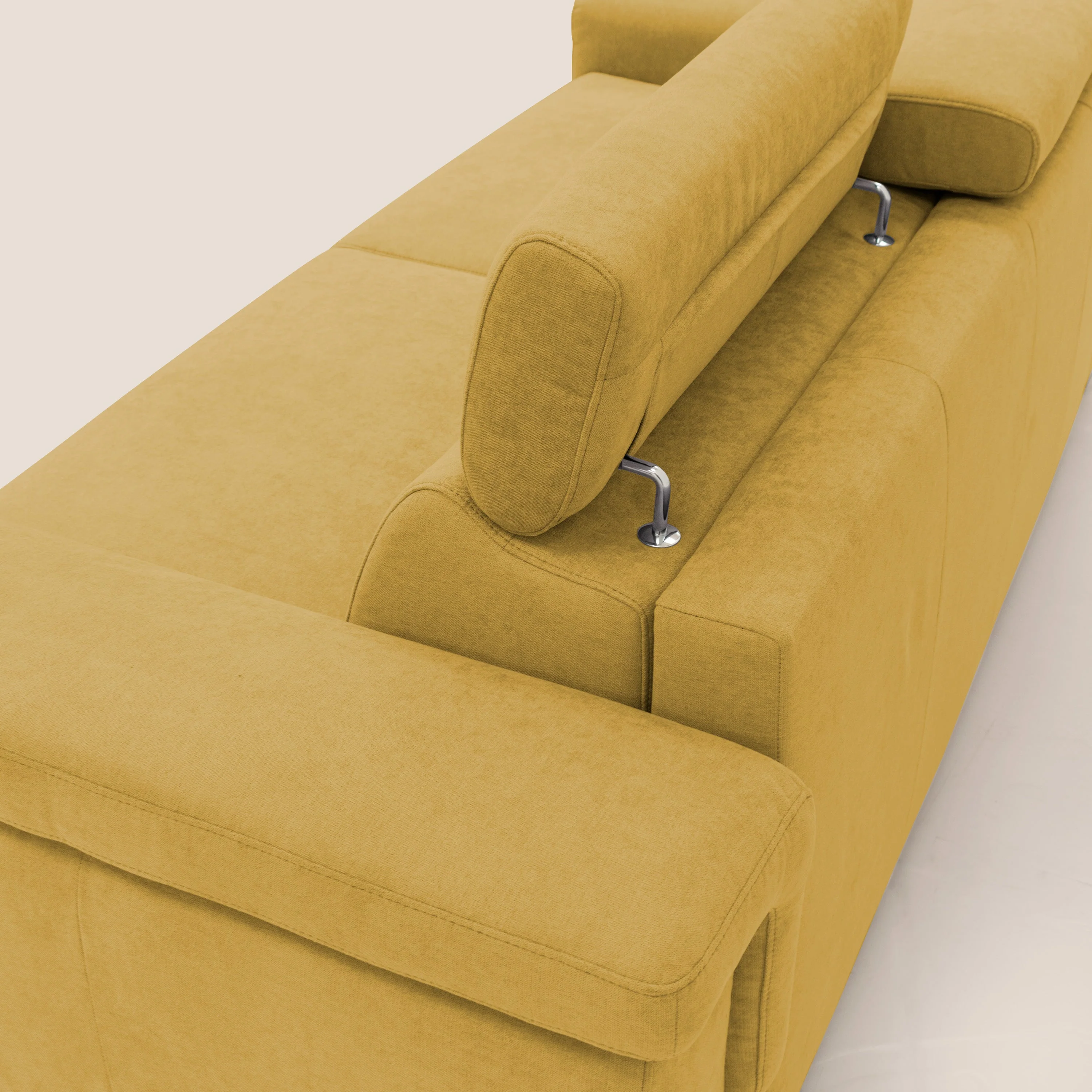 Giunone canapé convertible 200 cm (mat. 120x197 cm) avec matelas de 18 cm et têtières inclinables en tissu imperméable T02 jaune - Image 11