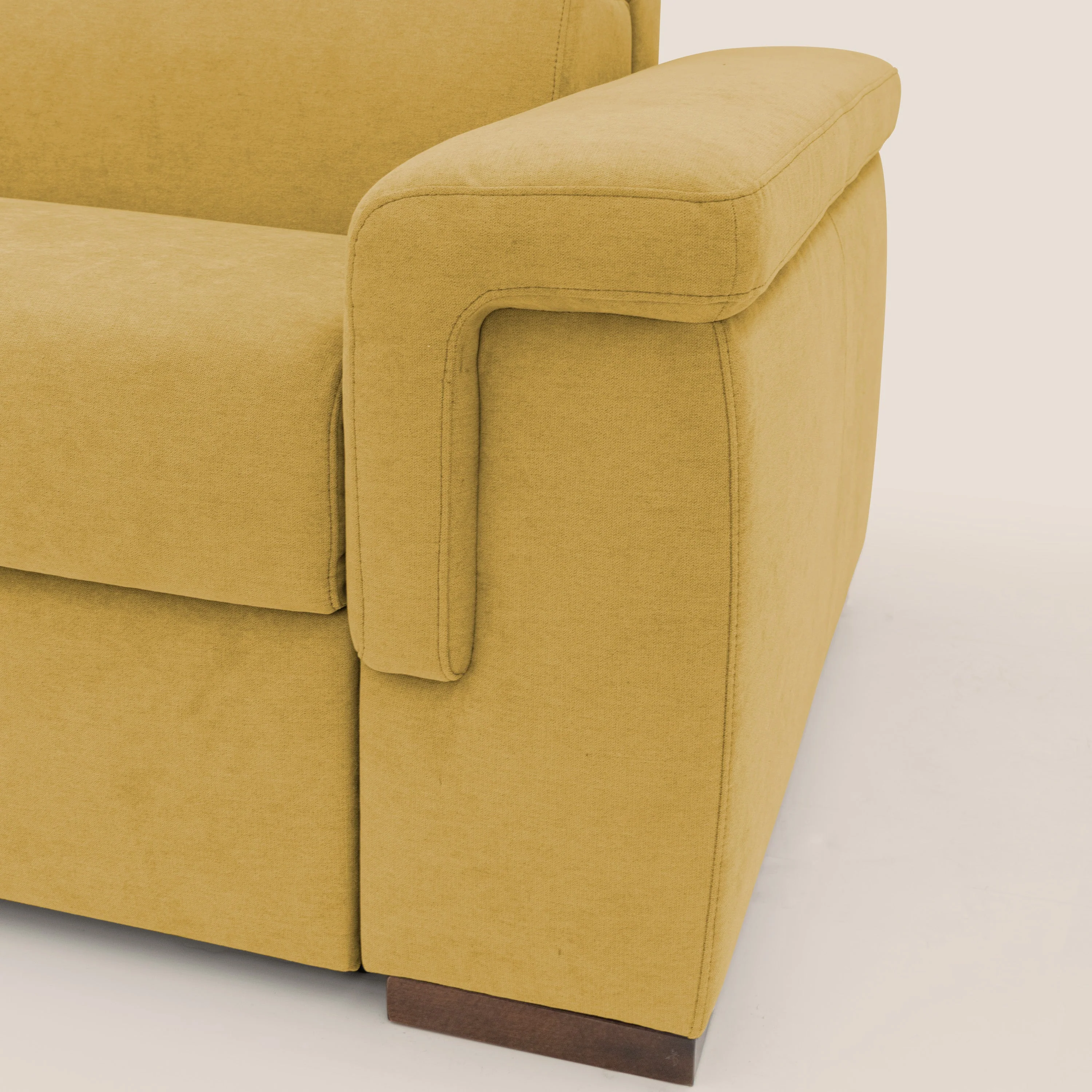 Giunone canapé convertible 200 cm (mat. 120x197 cm) avec matelas de 18 cm et têtières inclinables en tissu imperméable T02 jaune - Image 7