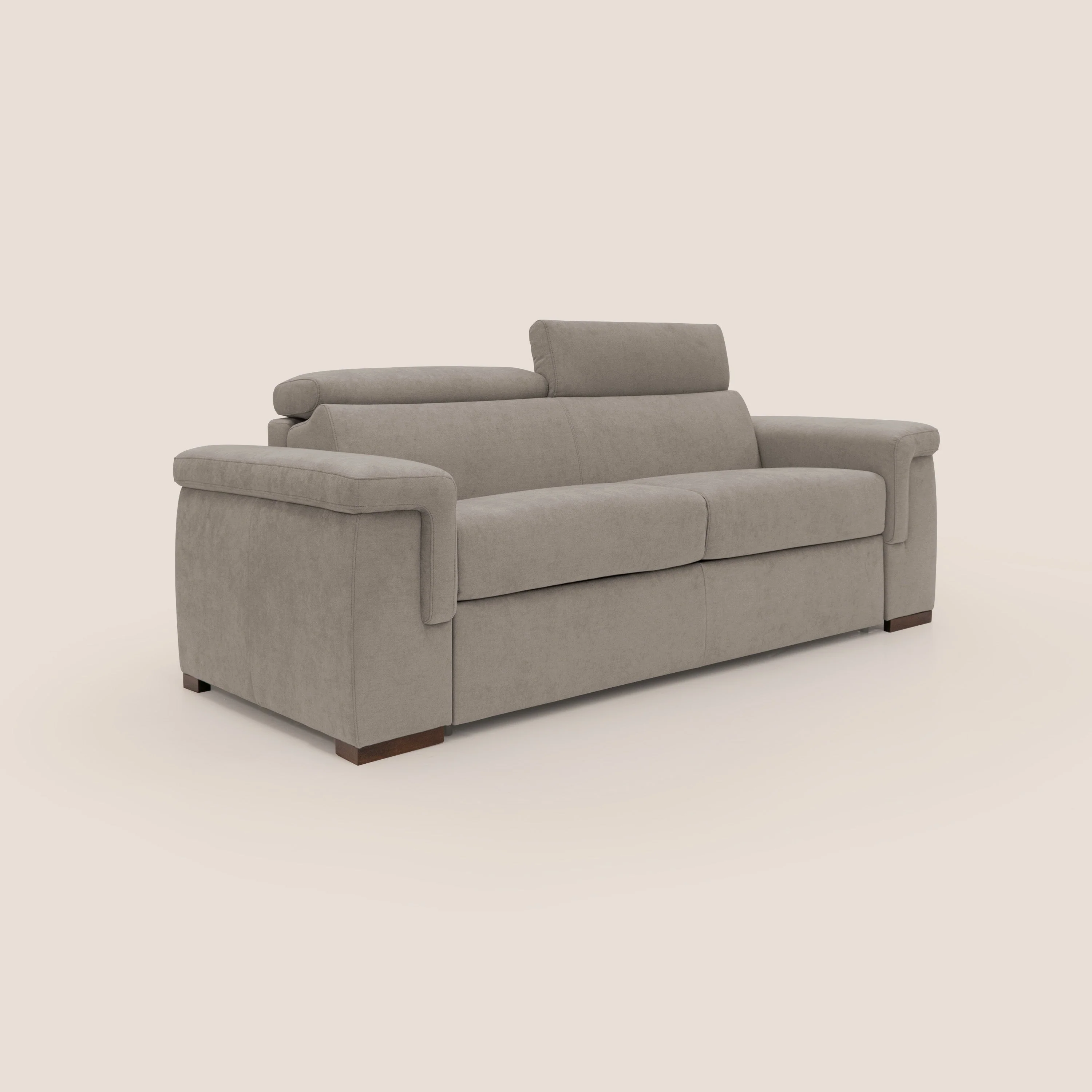 Giunone canapé convertible avec matelas de 18 cm et têtières inclinables en tissu imperméable T02 beige - Image 4