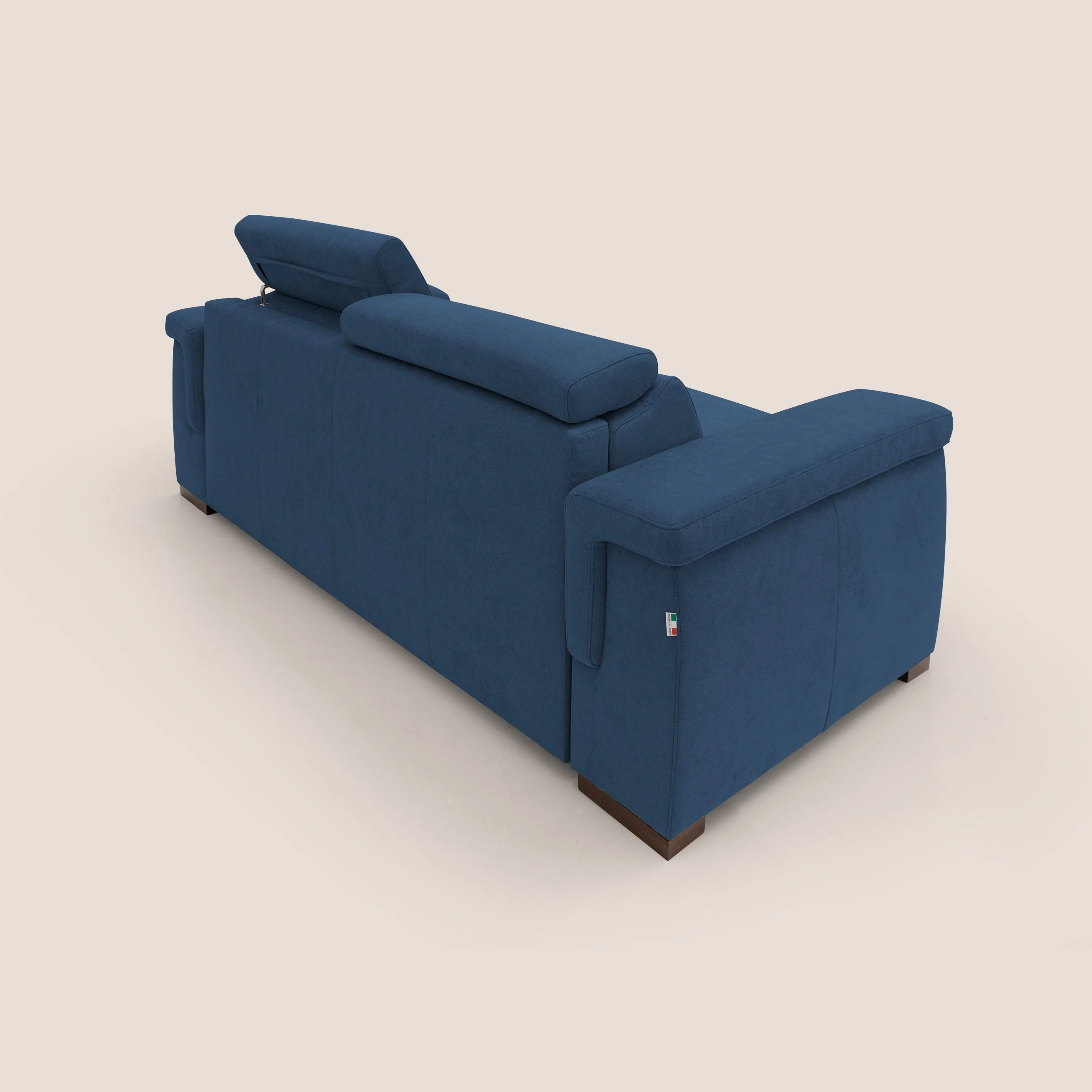 Giunone canapé convertible avec matelas de 18 cm et têtières inclinables en tissu imperméable T02 bleu - Image 10