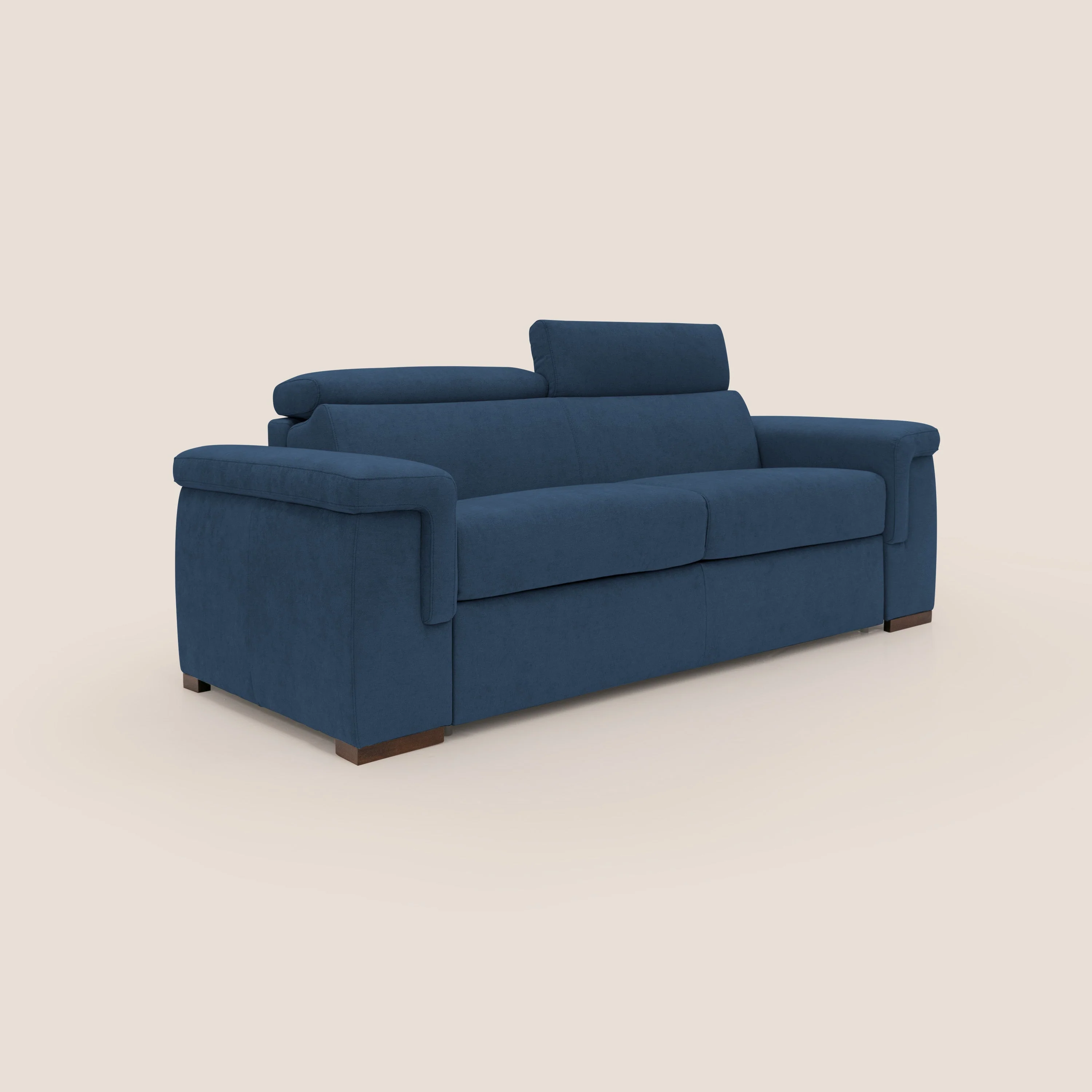 Giunone canapé convertible avec matelas de 18 cm et têtières inclinables en tissu imperméable T02 bleu - Image 4