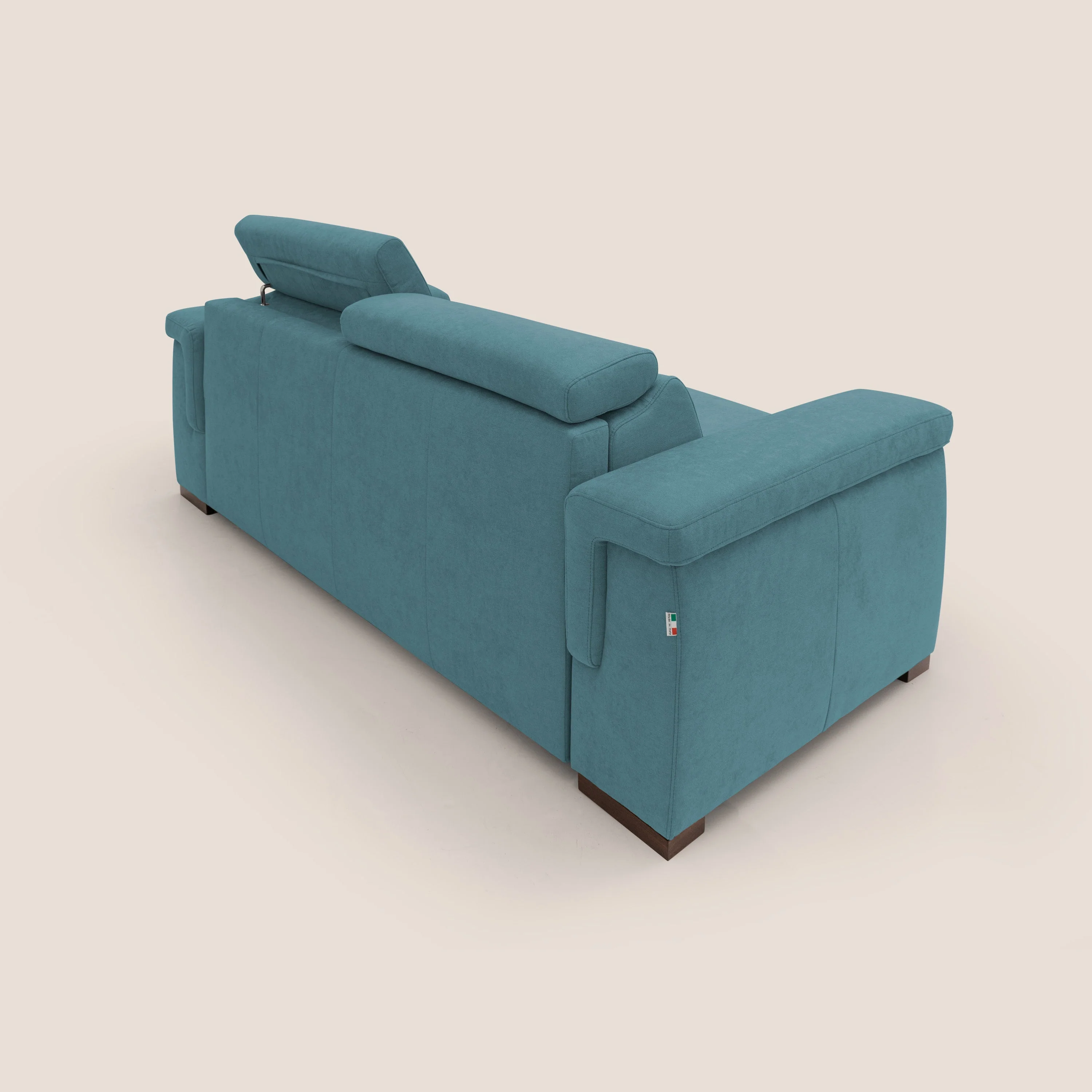Giunone canapé convertible avec matelas de 18 cm et têtières inclinables en tissu imperméable T02 bleu ciel - Image 10