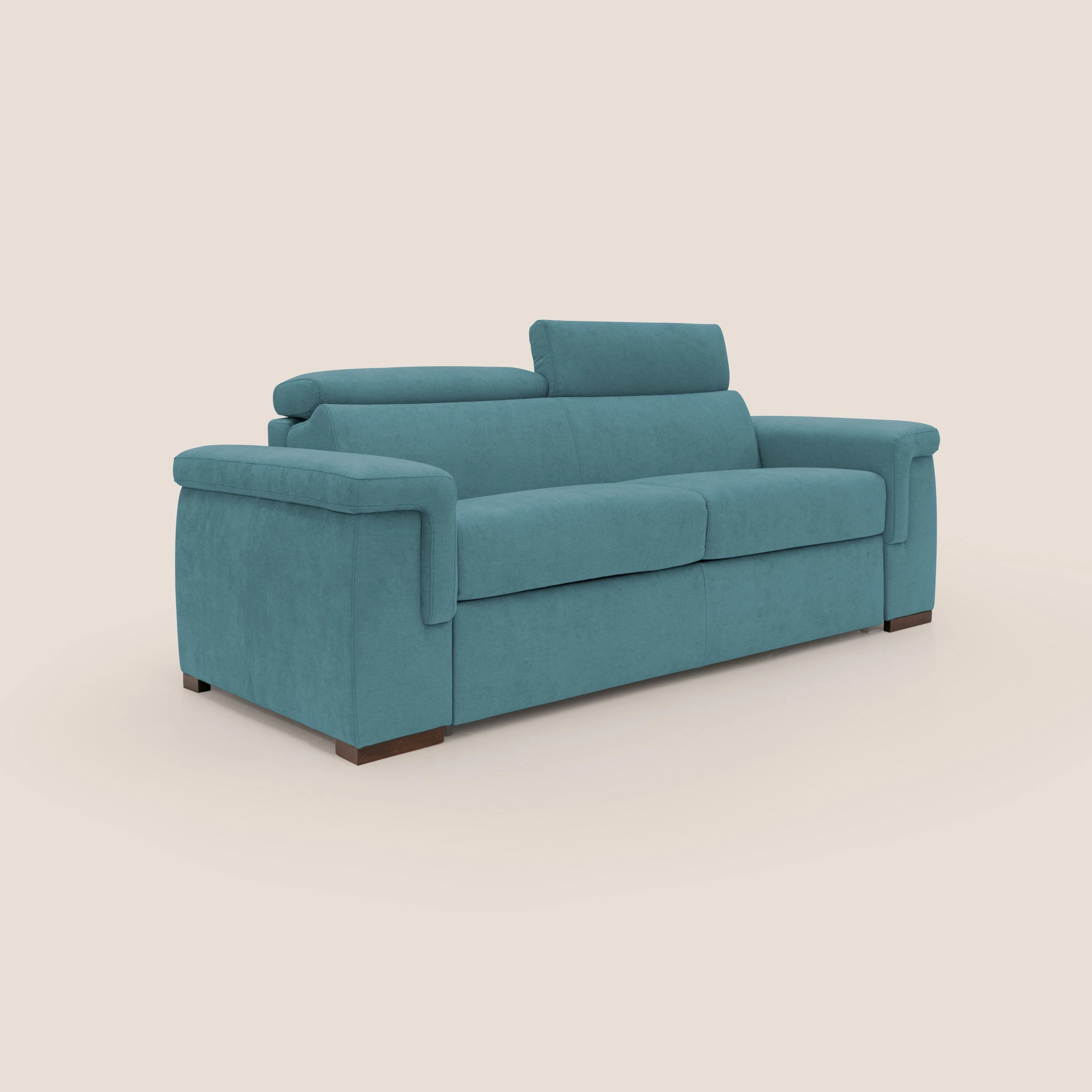 Giunone canapé convertible avec matelas de 18 cm et têtières inclinables en tissu imperméable T02 bleu ciel - Image 4