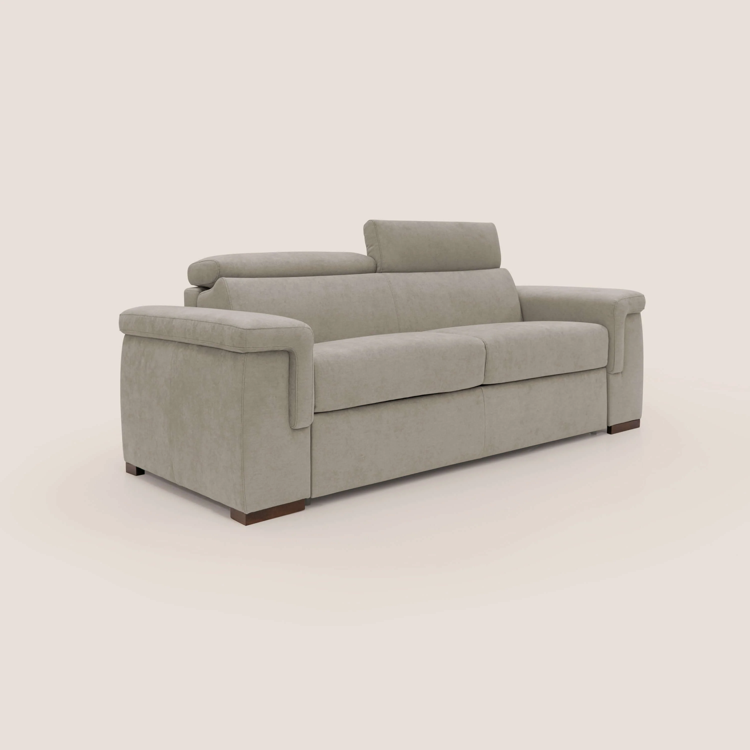 Giunone canapĂ© convertible avec matelas de 18 cm et tĂȘtiĂšres inclinables en tissu impermĂ©able T02 crĂšme - Image 5
