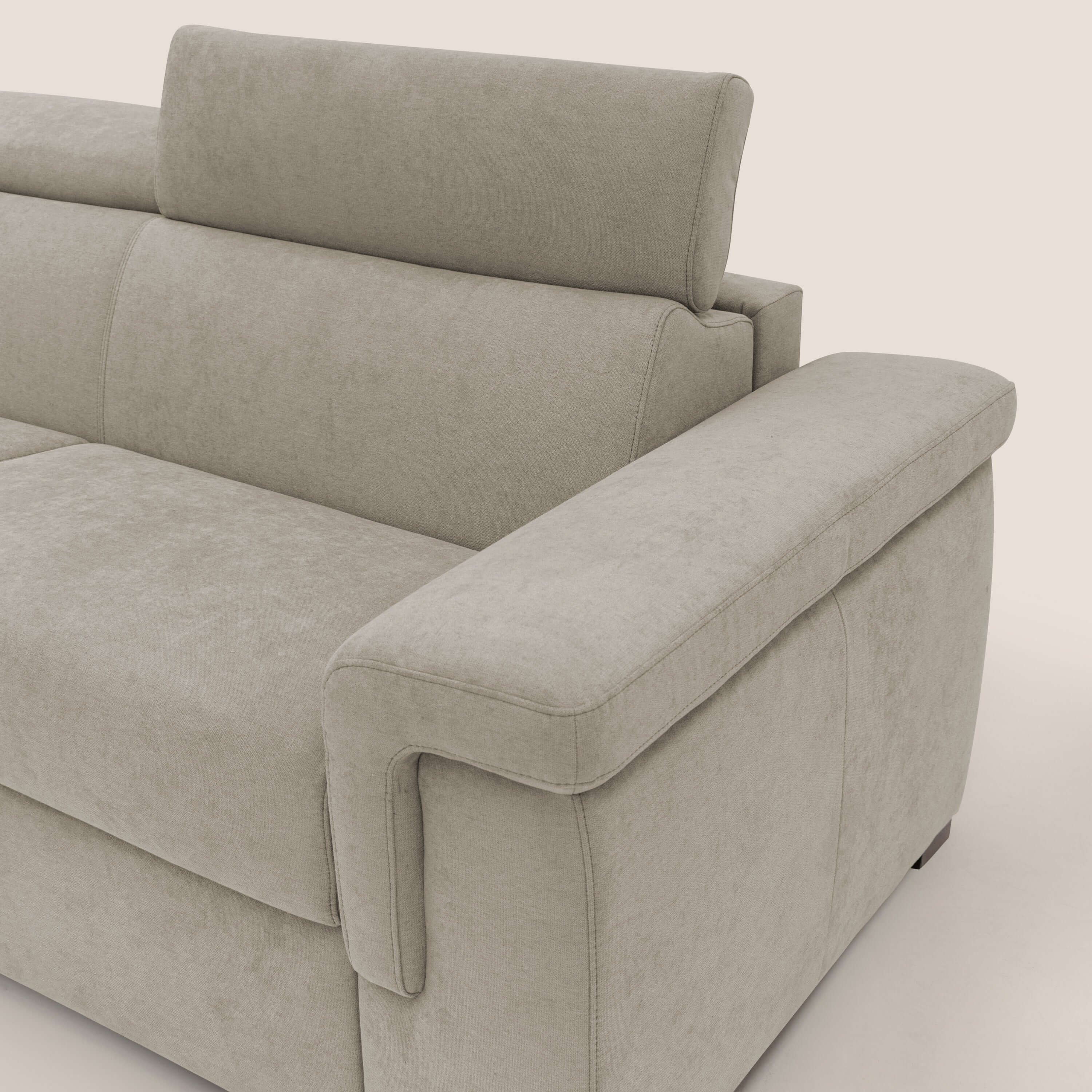 Giunone canapĂ© convertible avec matelas de 18 cm et tĂȘtiĂšres inclinables en tissu impermĂ©able T02 crĂšme - Image 6