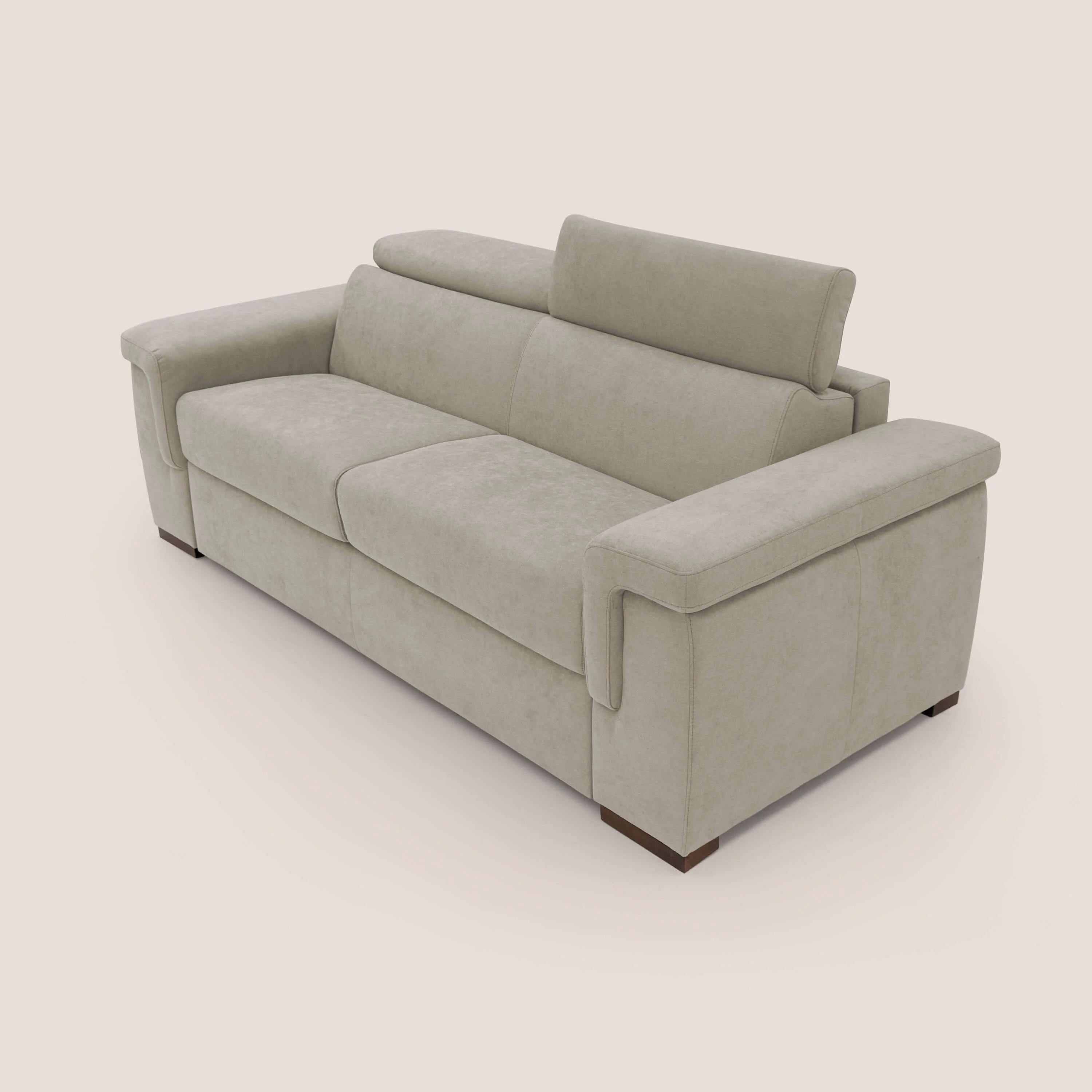 Giunone canapĂ© convertible avec matelas de 18 cm et tĂȘtiĂšres inclinables en tissu impermĂ©able T02 crĂšme - Image 7