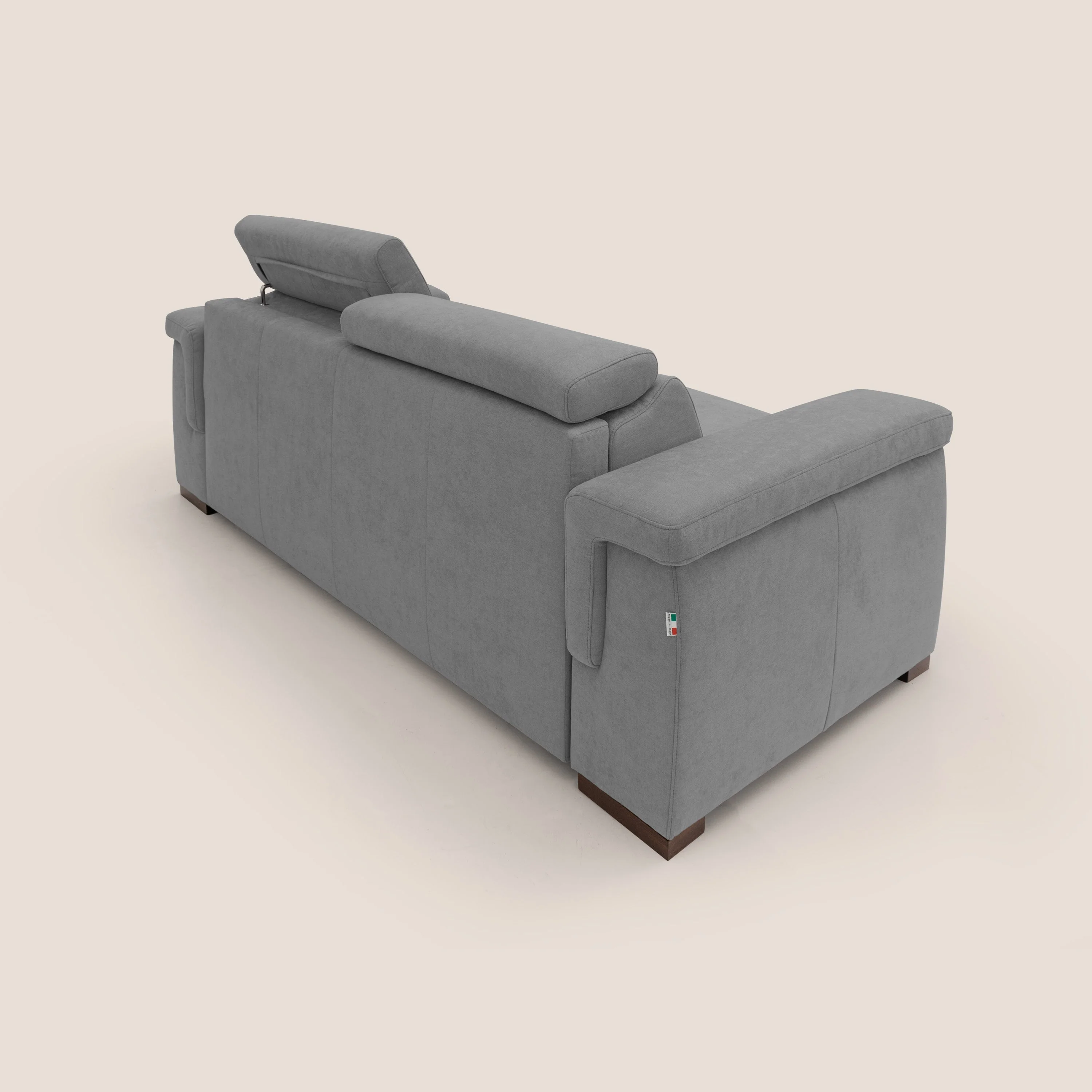Giunone canapé convertible avec matelas de 18 cm et têtières inclinables en tissu imperméable T02 gris - Image 10