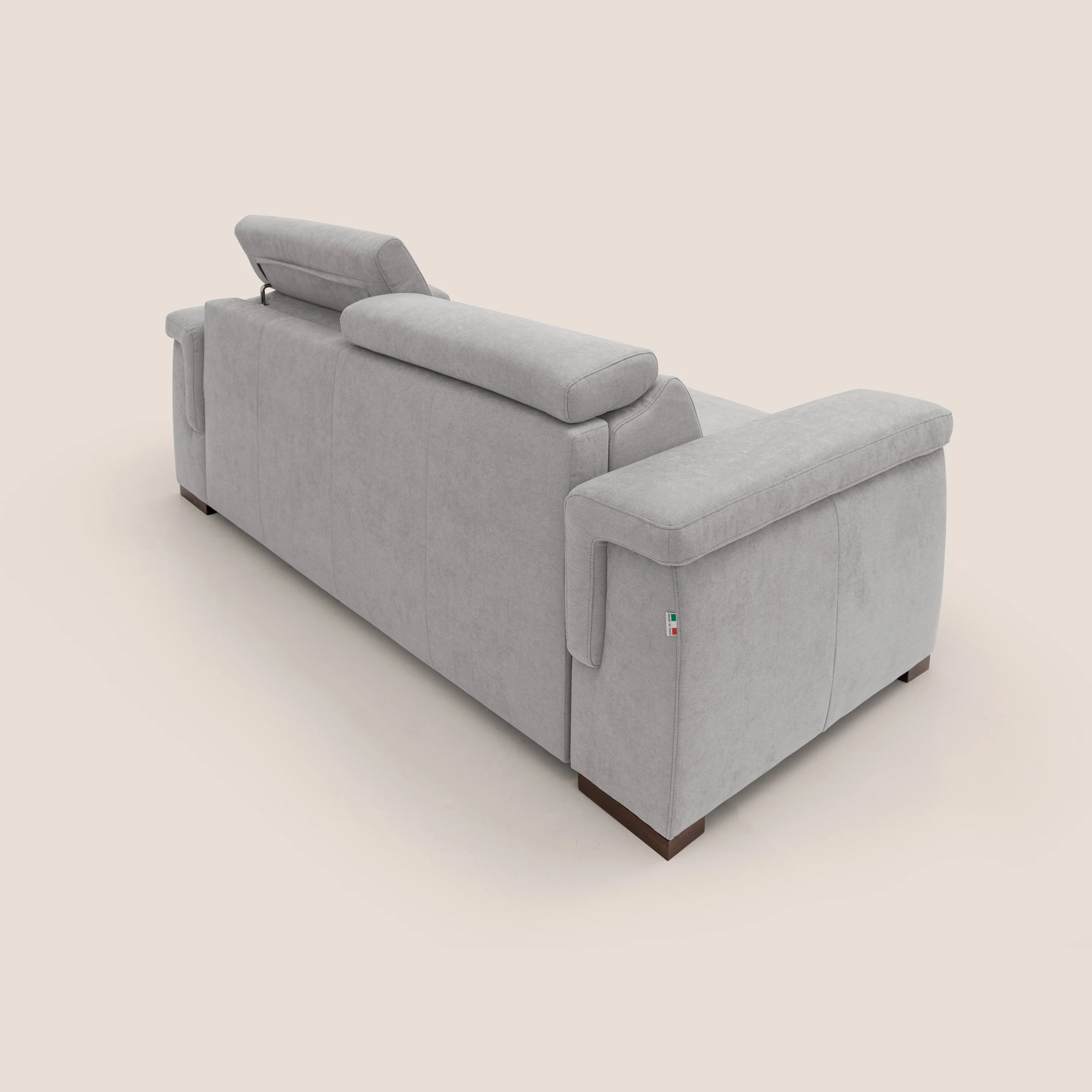 Giunone canapé convertible avec matelas de 18 cm et têtières inclinables en tissu imperméable T02 gris clair - Image 10