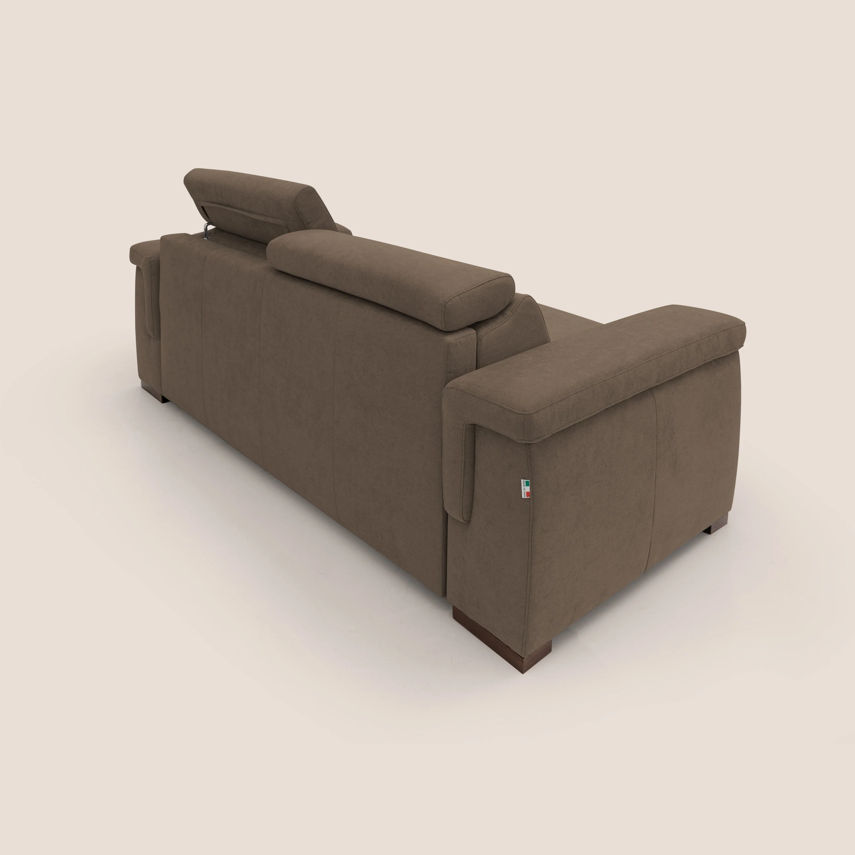 Giunone canapé convertible avec matelas de 18 cm et têtières inclinables en tissu imperméable T02 marron - Image 10