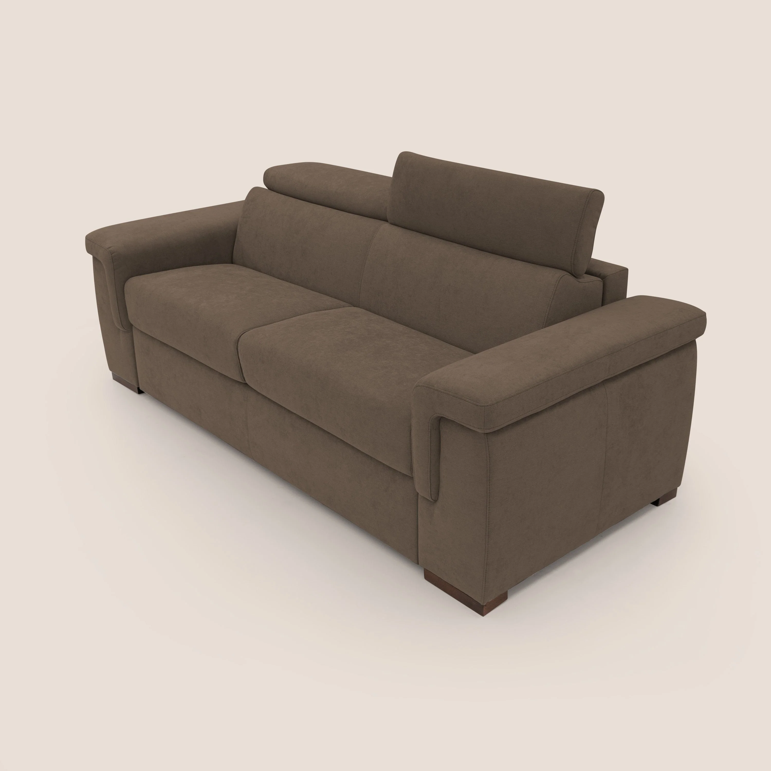 Giunone canapé convertible avec matelas de 18 cm et têtières inclinables en tissu imperméable T02 marron - Image 6