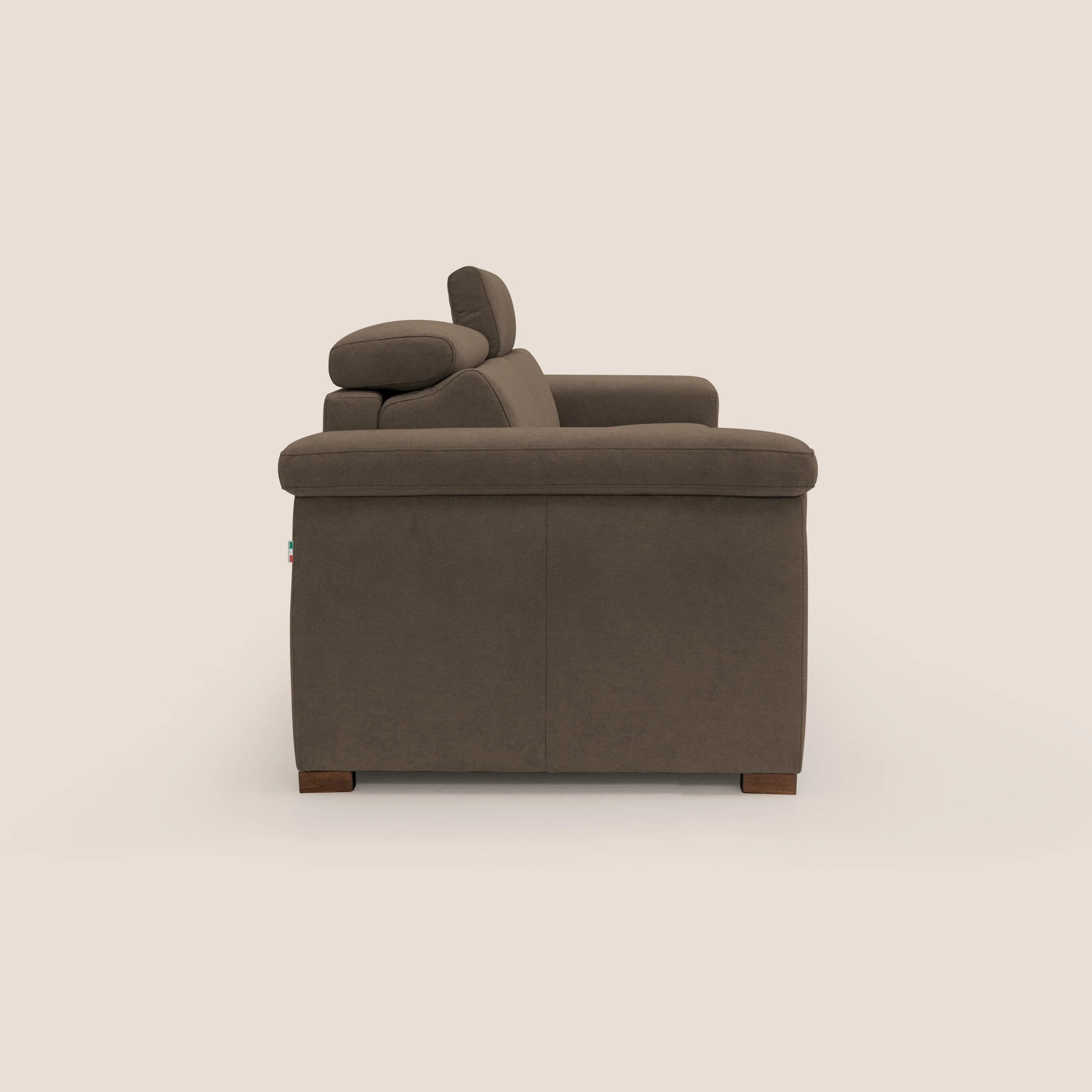 Giunone canapé convertible avec matelas de 18 cm et têtières inclinables en tissu imperméable T02 marron - Image 9