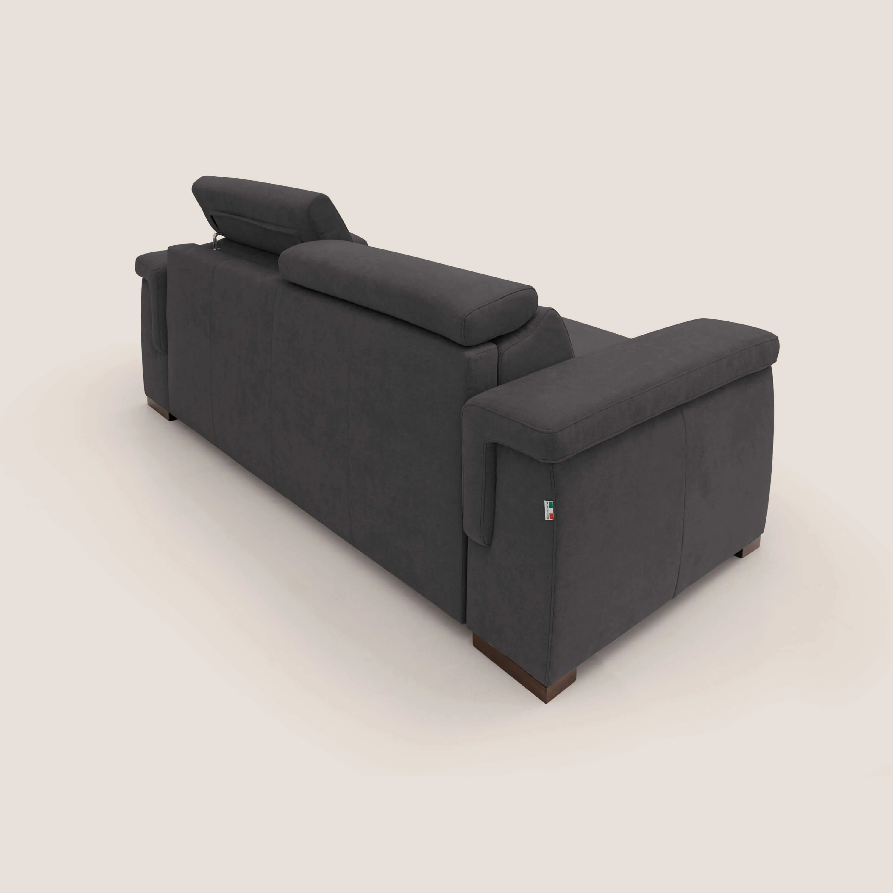 Giunone canapé convertible avec matelas de 18 cm et têtières inclinables en tissu imperméable T02 noir - Image 10