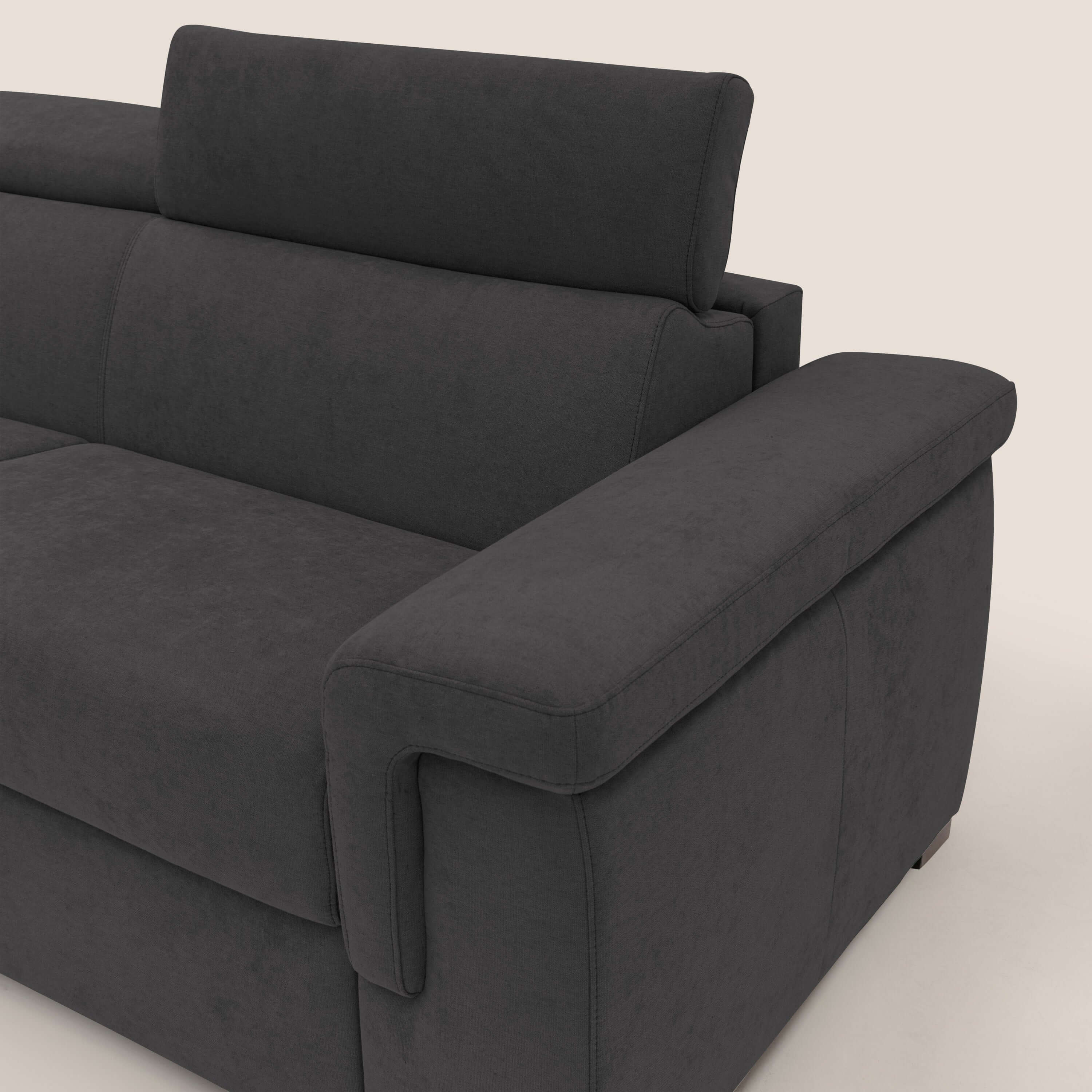 Giunone canapé convertible avec matelas de 18 cm et têtières inclinables en tissu imperméable T02 noir - Image 5