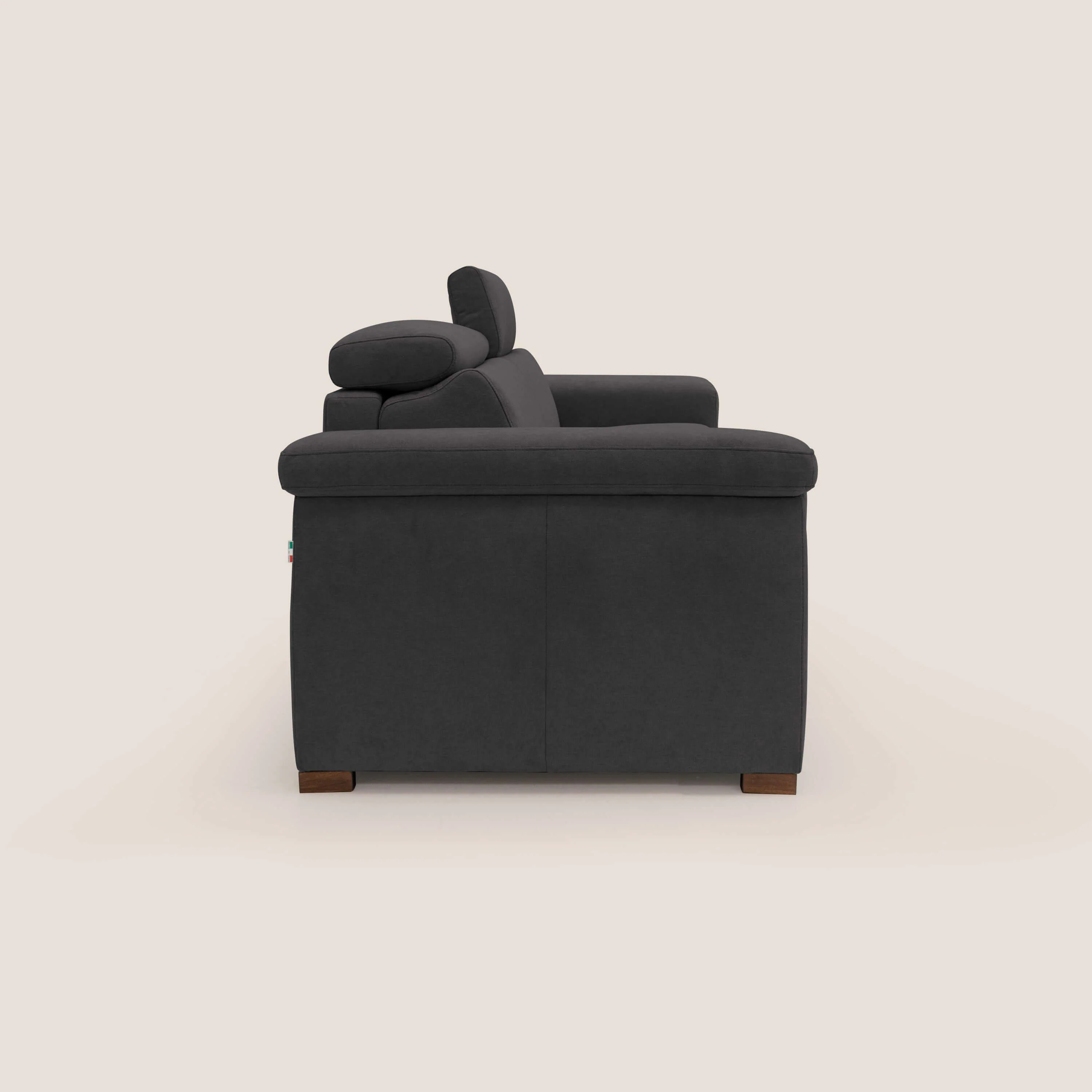 Giunone canapé convertible avec matelas de 18 cm et têtières inclinables en tissu imperméable T02 noir - Image 9