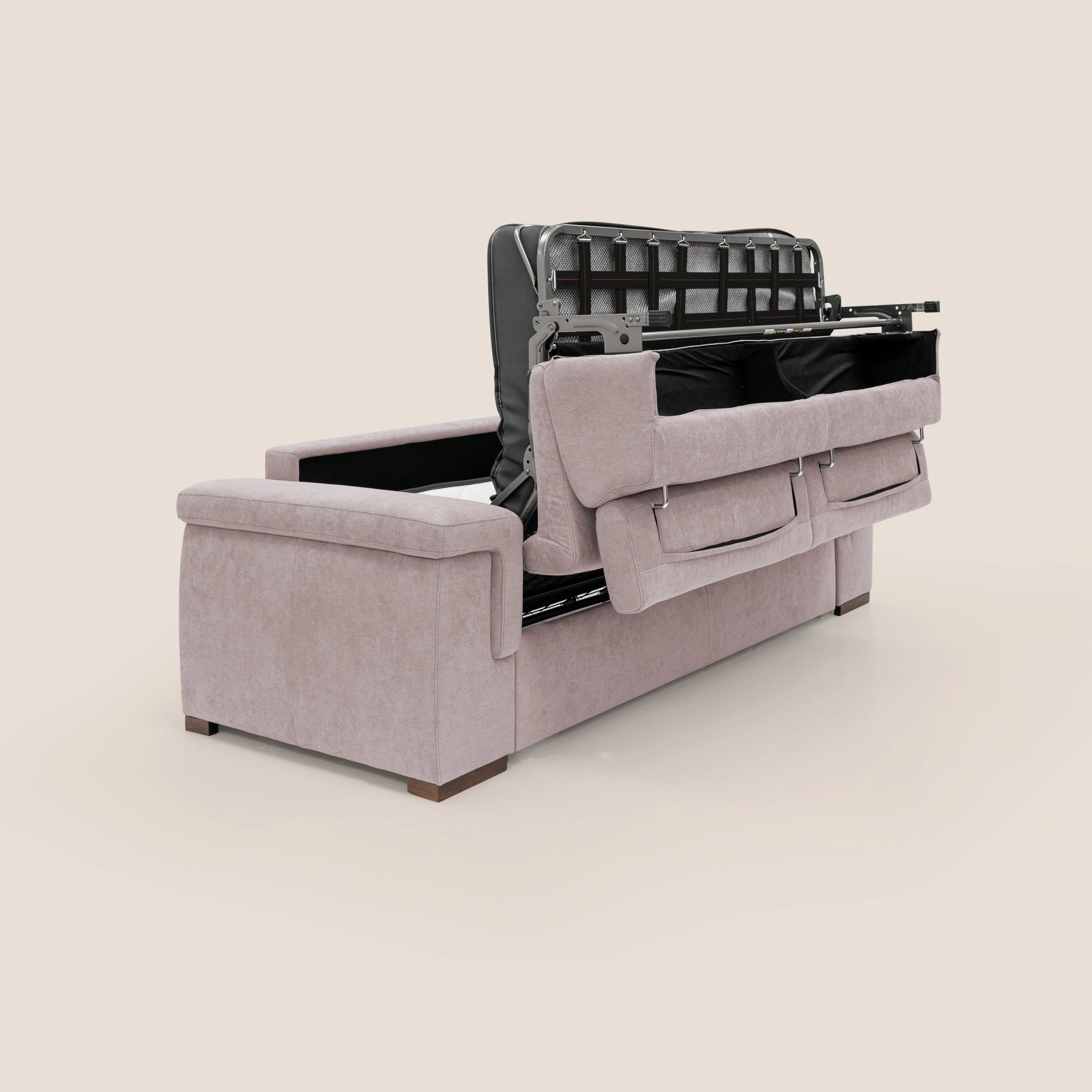 Giunone canapé convertible avec matelas de 18 cm et têtières inclinables en tissu imperméable T02 rose - Image 3