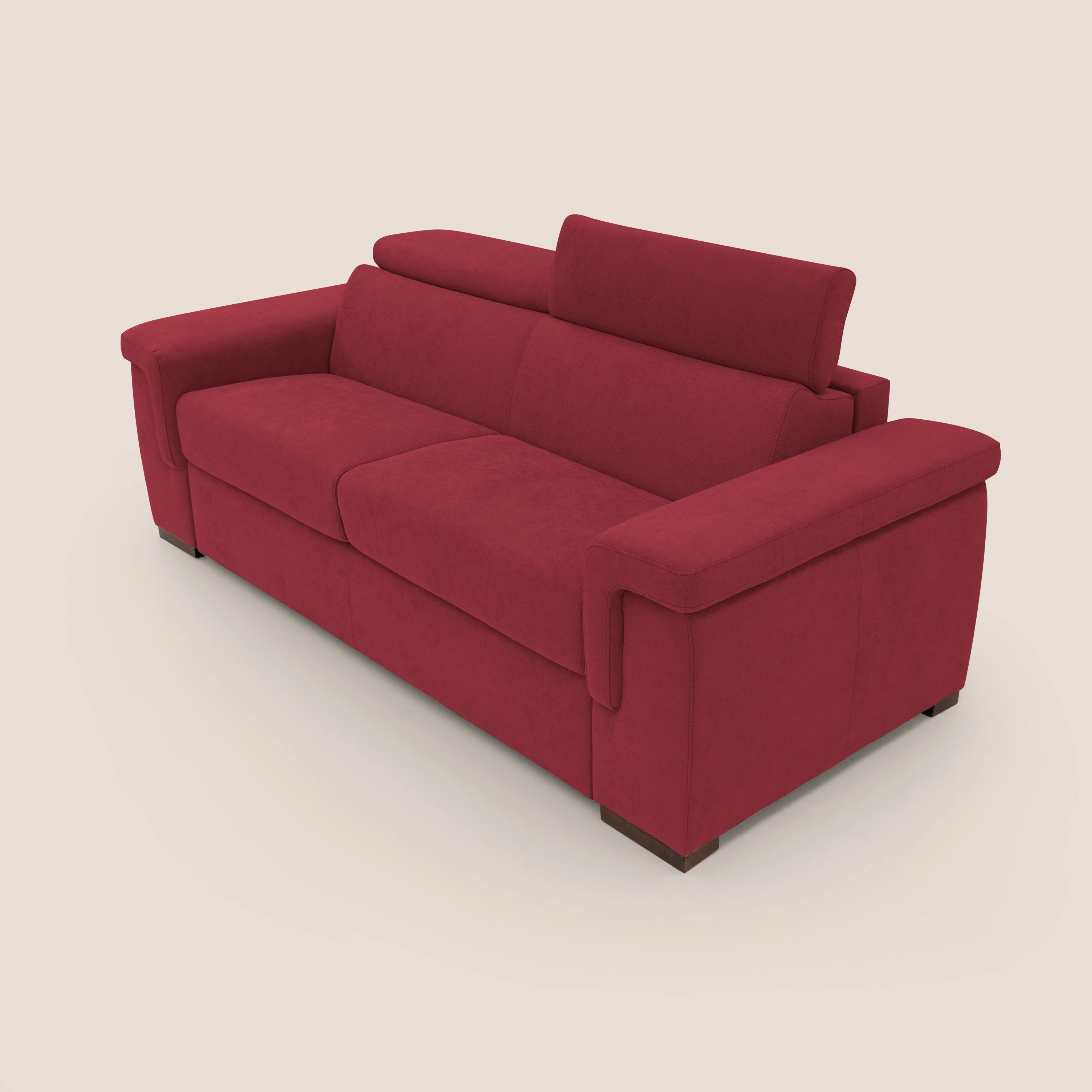 Giunone canapé convertible avec matelas de 18 cm et têtières inclinables en tissu imperméable T02 rouge - Image 6