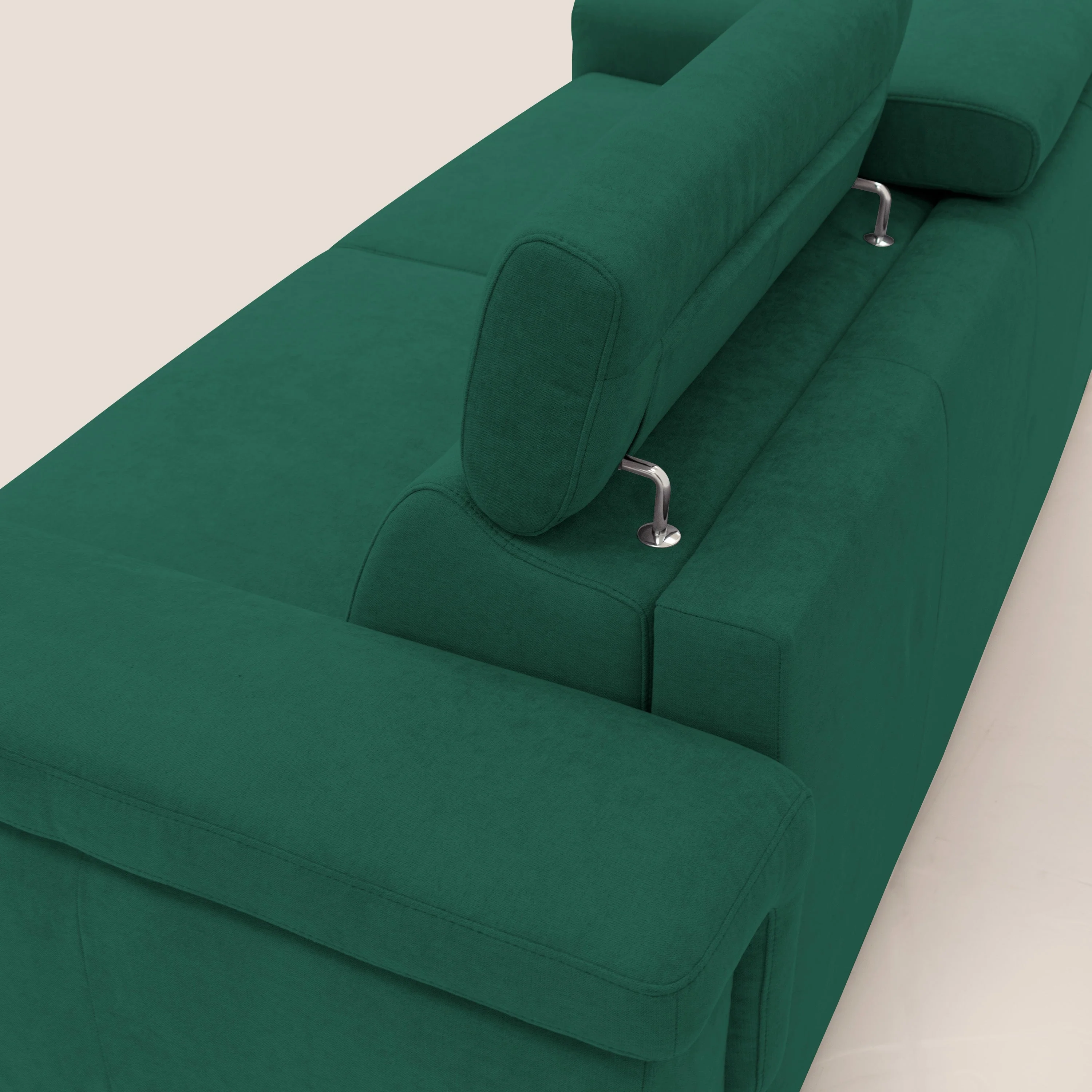Giunone canapé convertible avec matelas de 18 cm et têtières inclinables en tissu imperméable T02 vert - Image 11