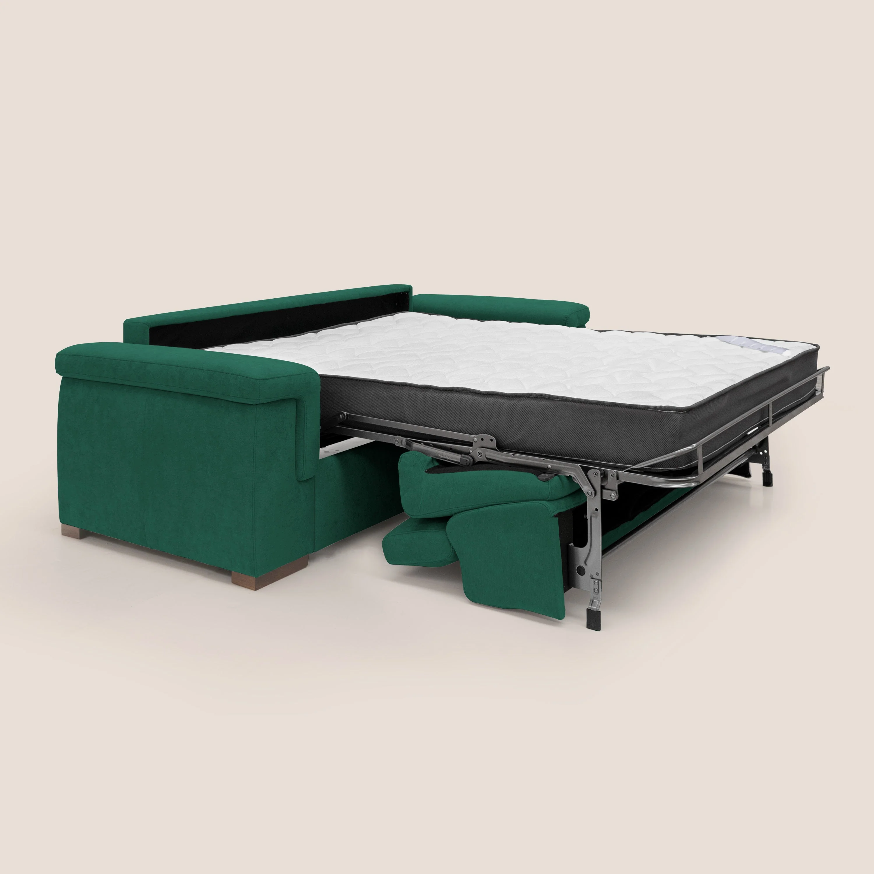 Giunone canapé convertible avec matelas de 18 cm et têtières inclinables en tissu imperméable T02 vert - Image 2