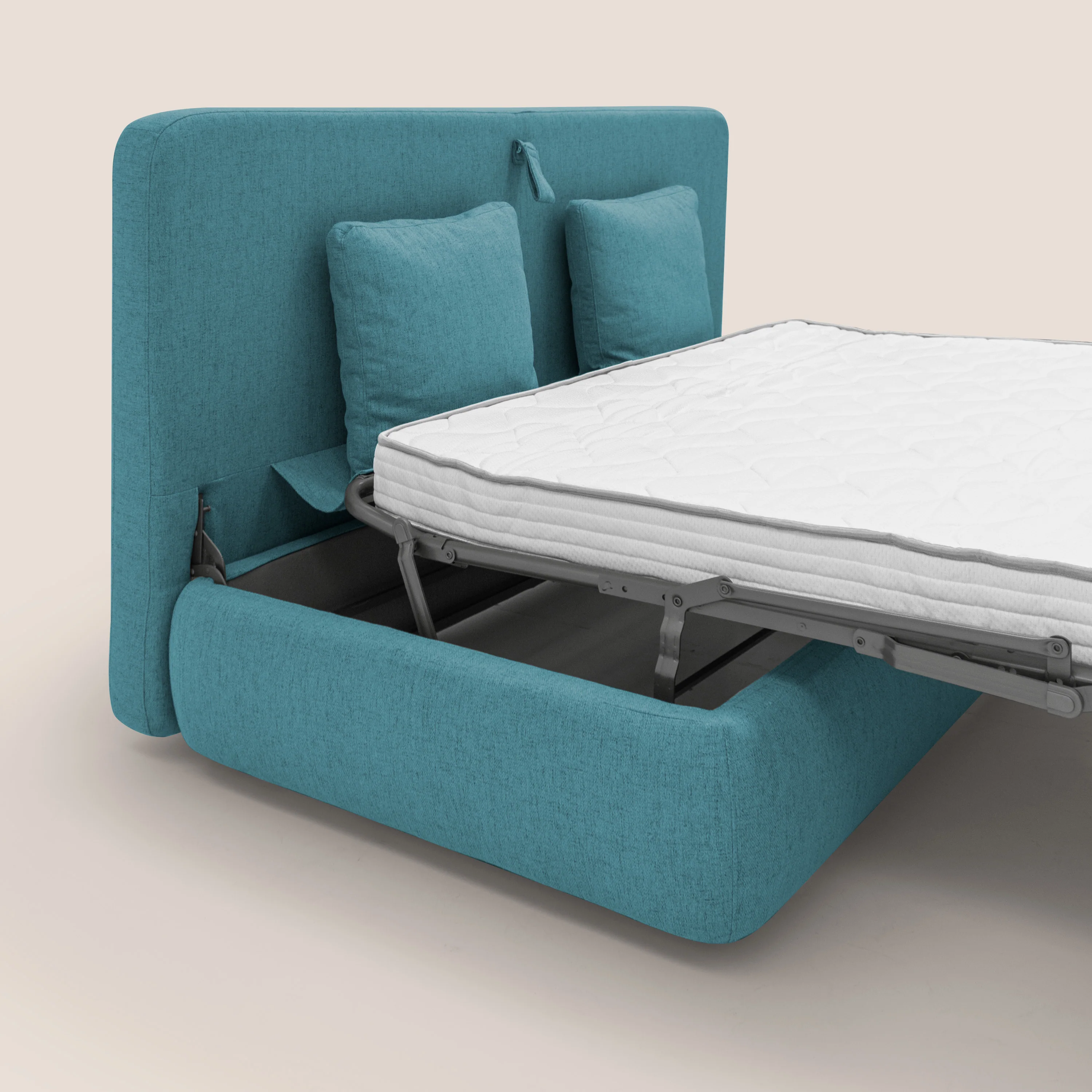 GRANSASSO Canapé convertible au design innovant en tissu imperméable T03 bleu ciel - Image 13