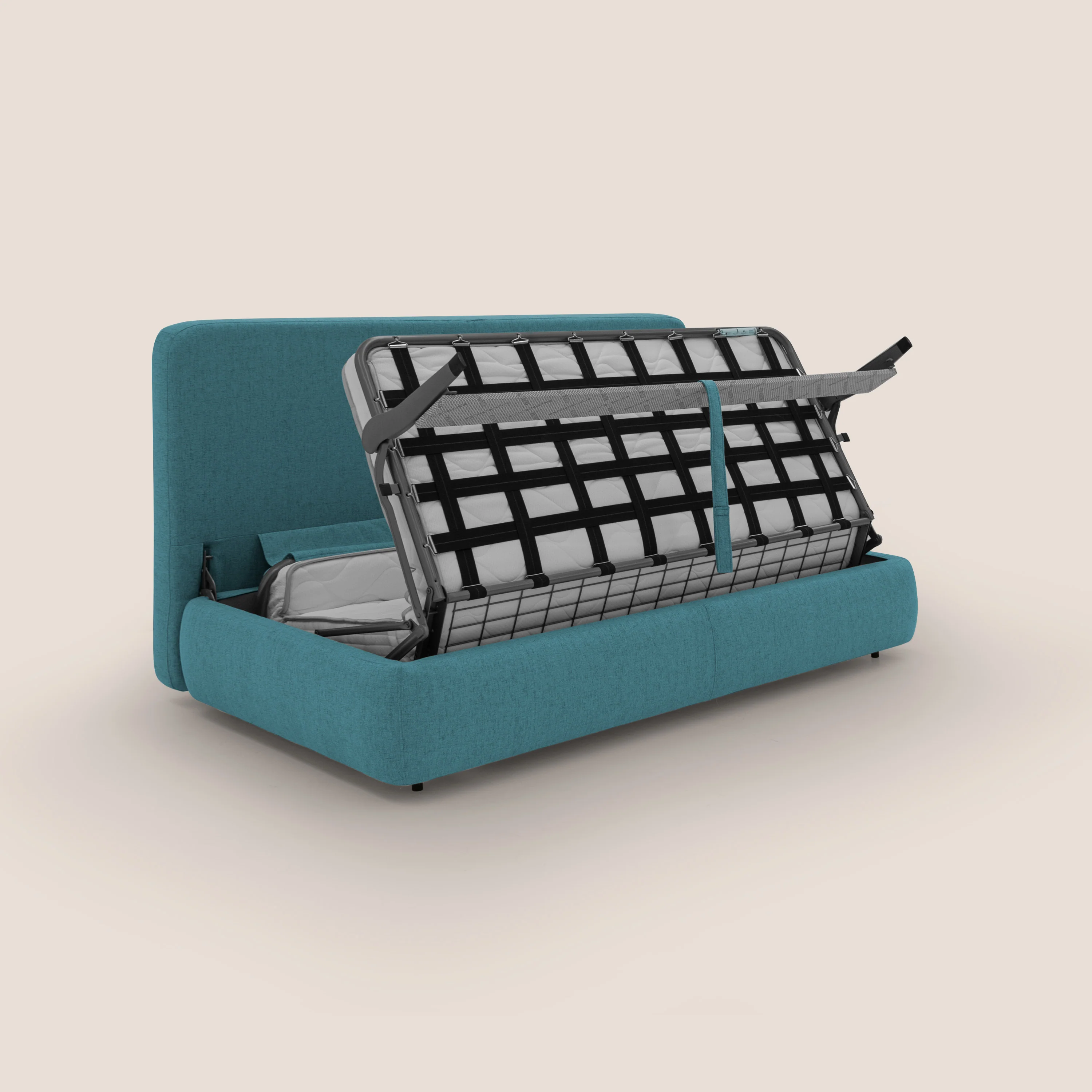 GRANSASSO Canapé convertible au design innovant en tissu imperméable T03 bleu ciel - Image 5