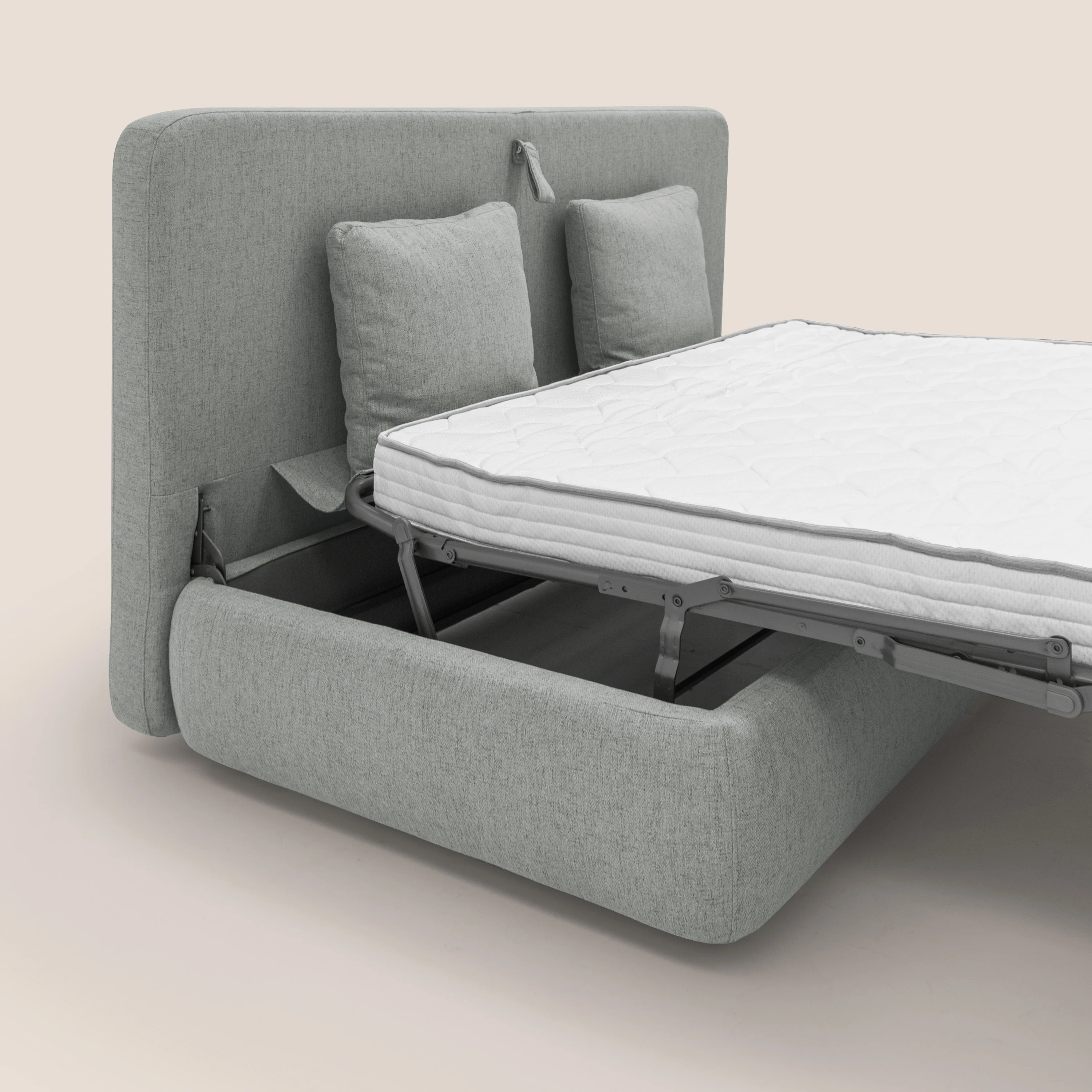 GRANSASSO Canapé convertible au design innovant en tissu imperméable T03 gris clair - Image 11