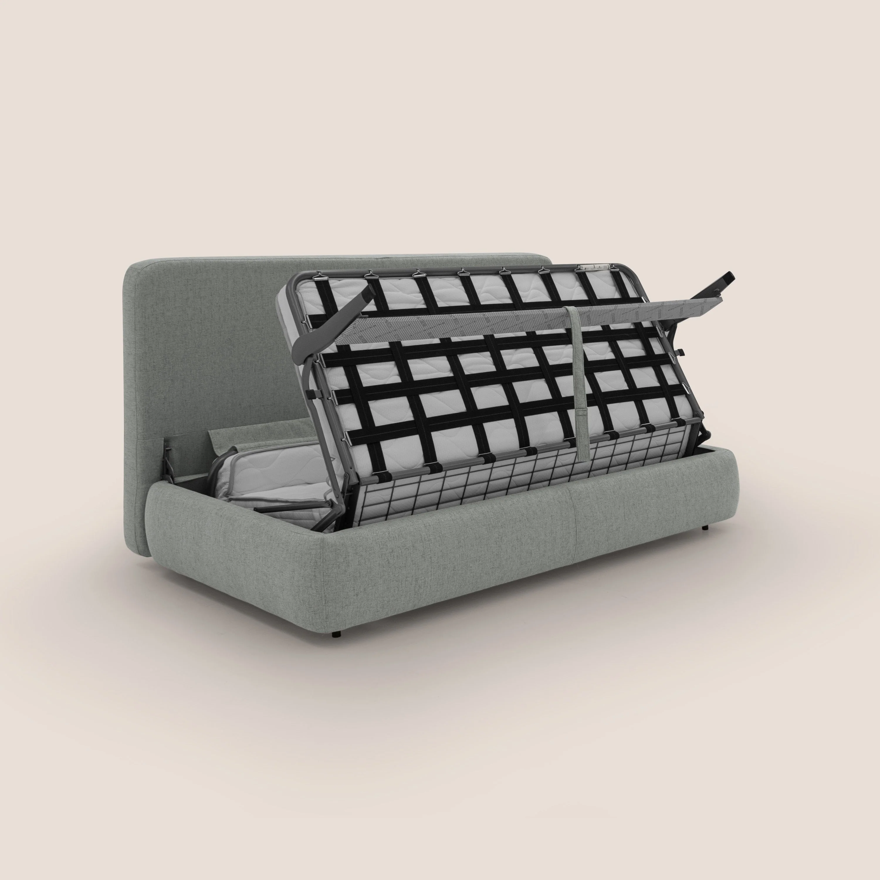 GRANSASSO Canapé convertible au design innovant en tissu imperméable T03 gris clair - Image 3