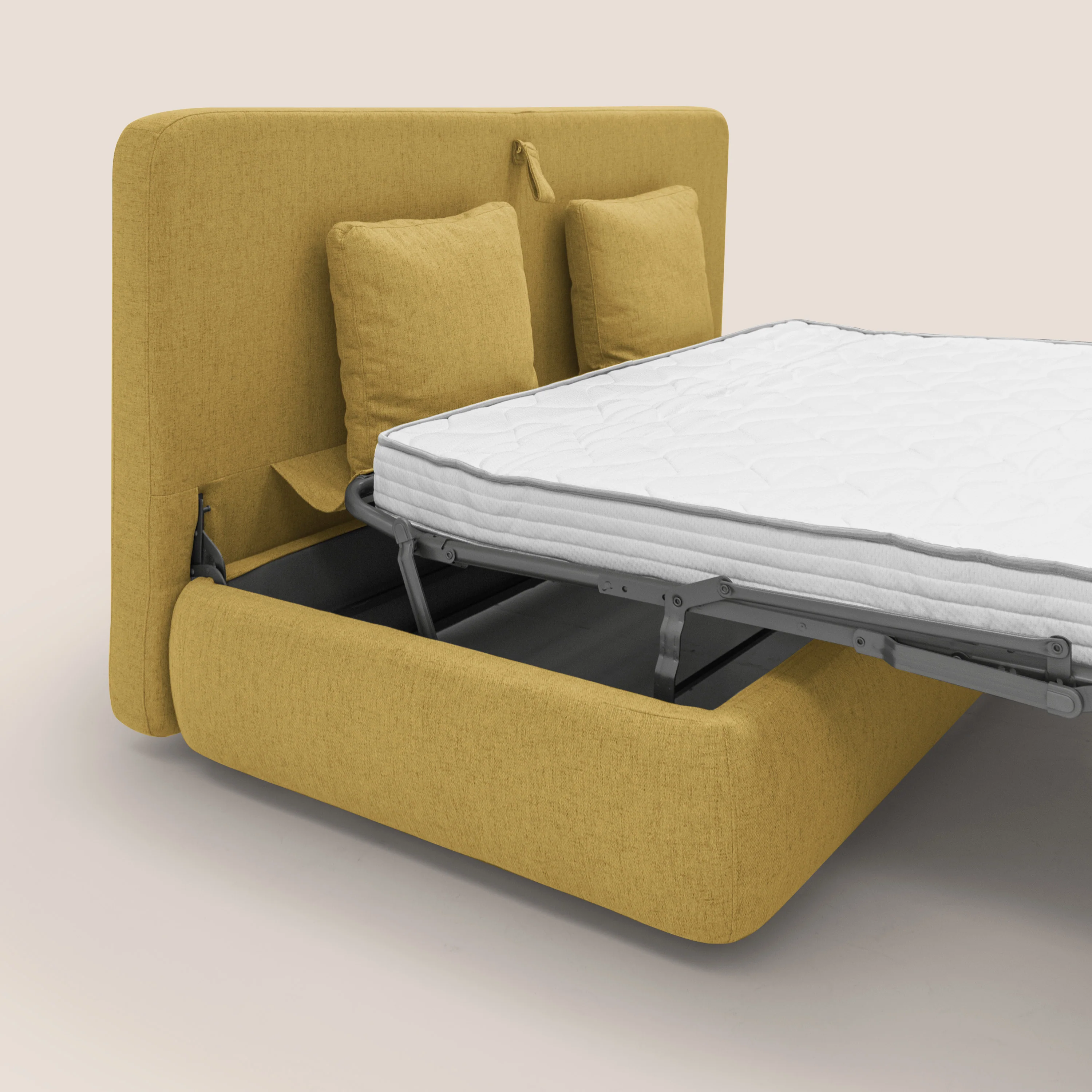 GRANSASSO Canapé convertible au design innovant en tissu imperméable T03 jaune - Image 11