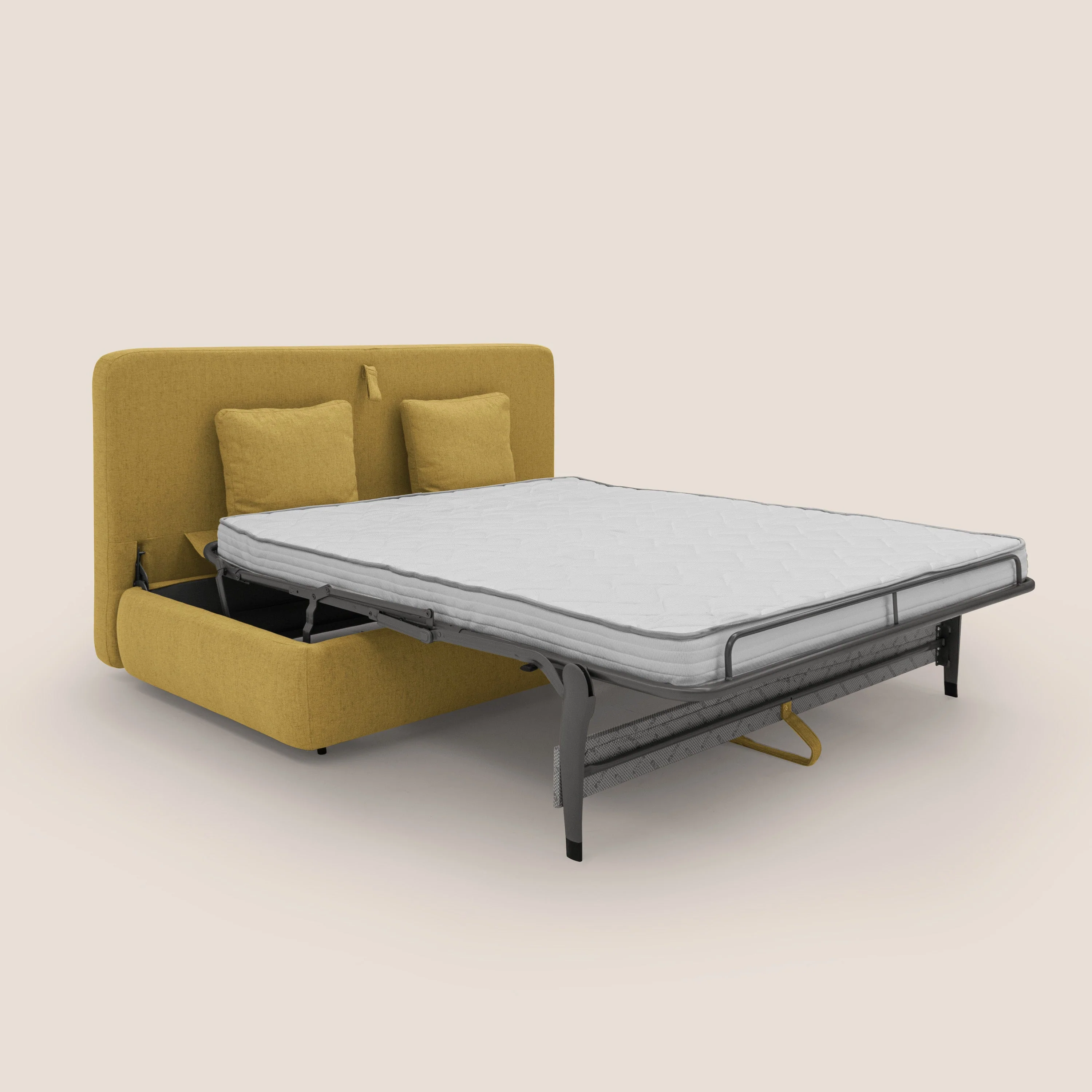 GRANSASSO Canapé convertible au design innovant en tissu imperméable T03 jaune - Image 2