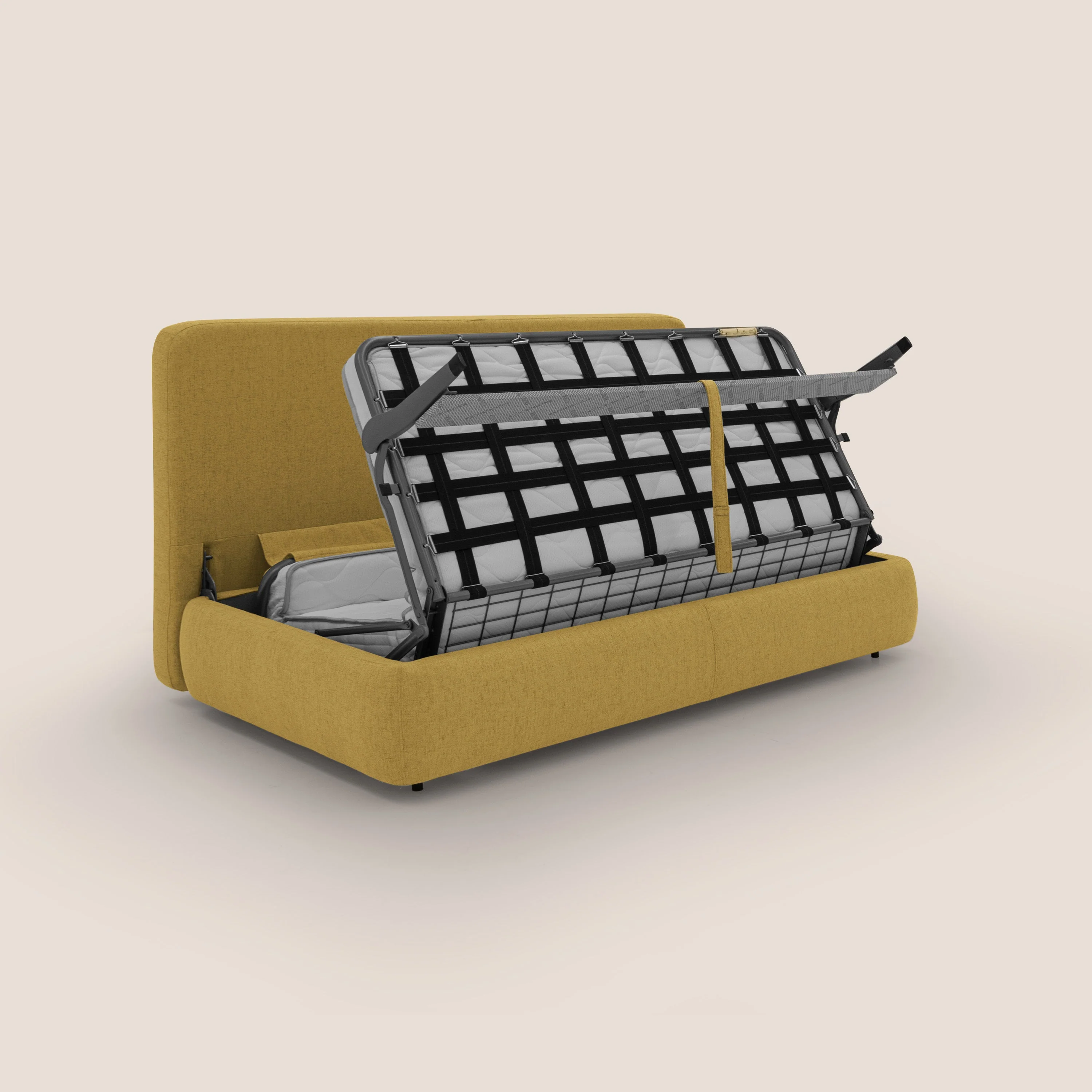 GRANSASSO Canapé convertible au design innovant en tissu imperméable T03 jaune - Image 3