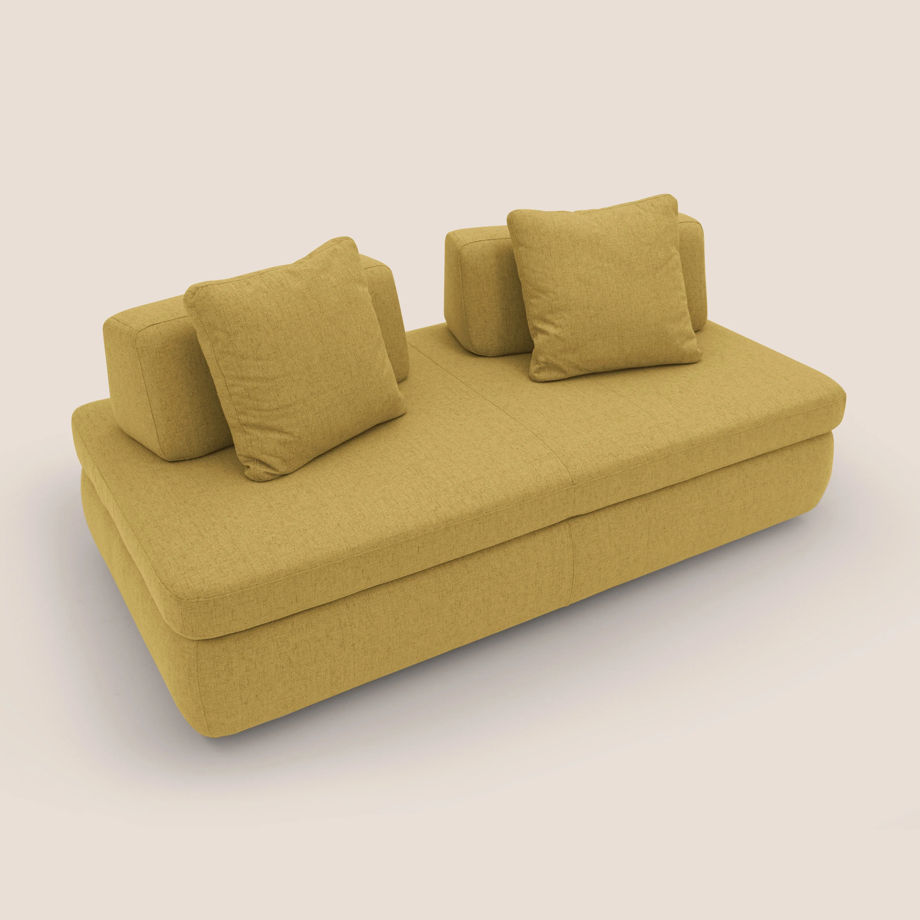 GRANSASSO Canapé convertible au design innovant en tissu imperméable T03 jaune - Image 9
