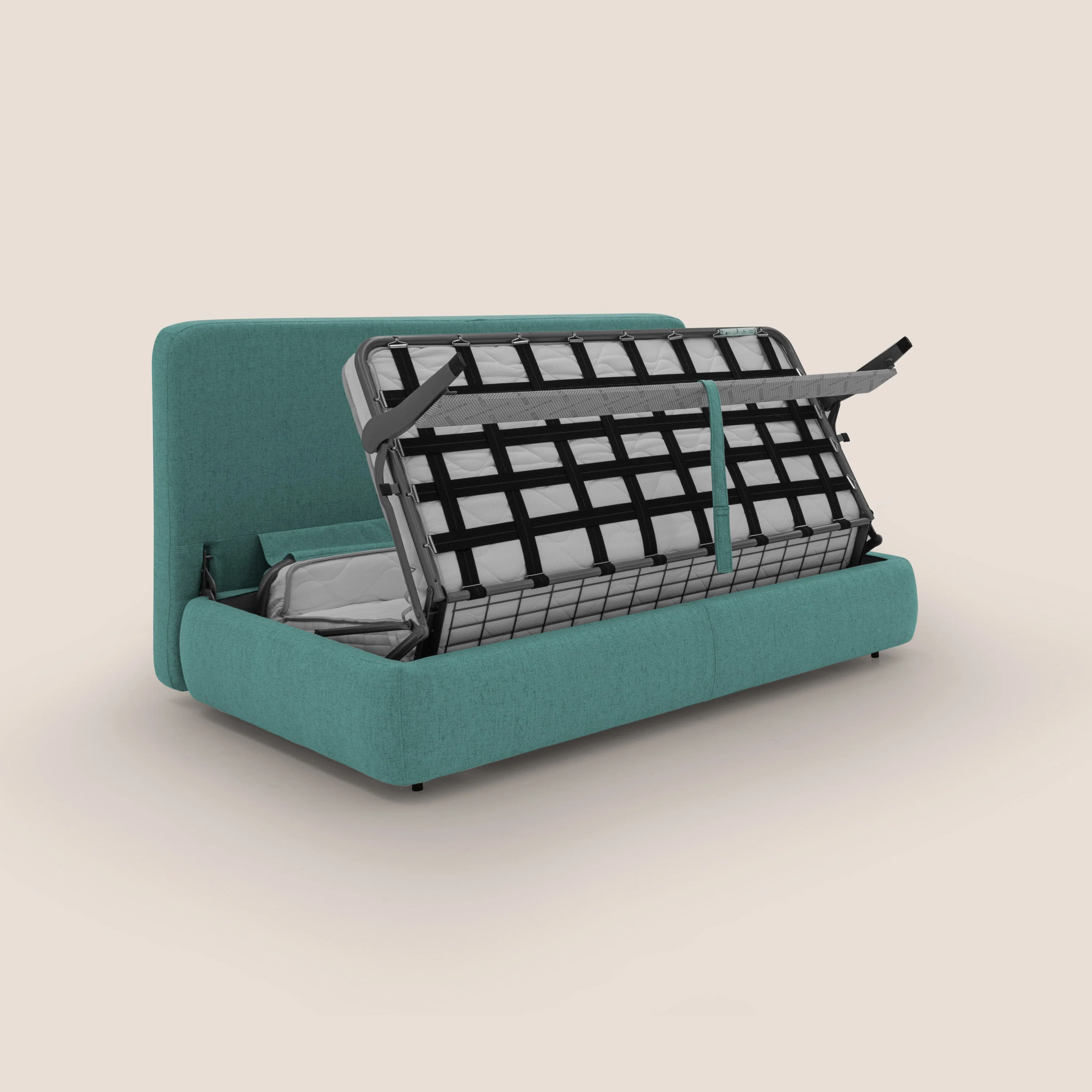 GRANSASSO Canapé convertible au design innovant en tissu imperméable T03 vert d'eau - Image 3