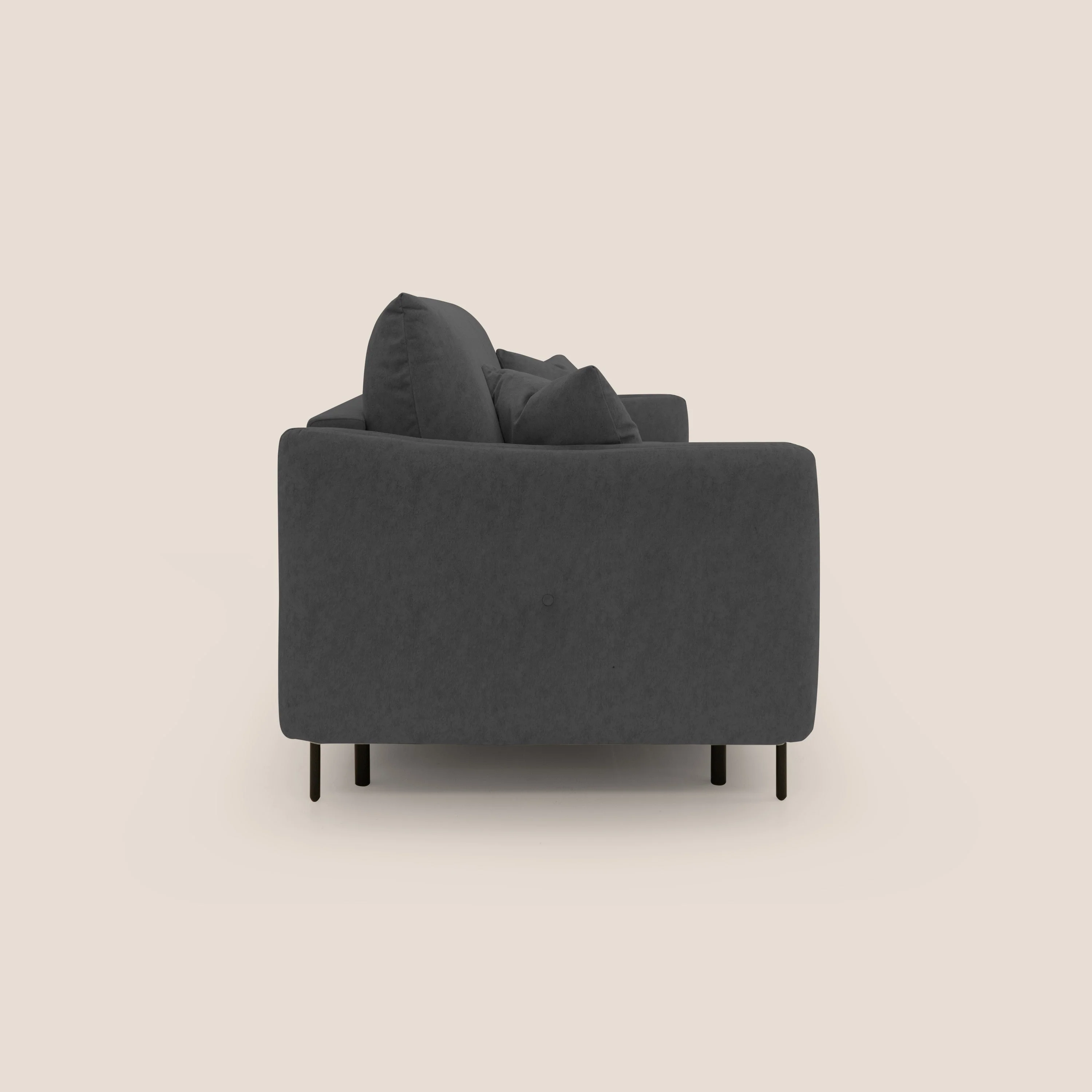 Gregory Canapé convertible avec matelas H18 cm en microfibre effet velours imperméable T09 anthracite - Image 5