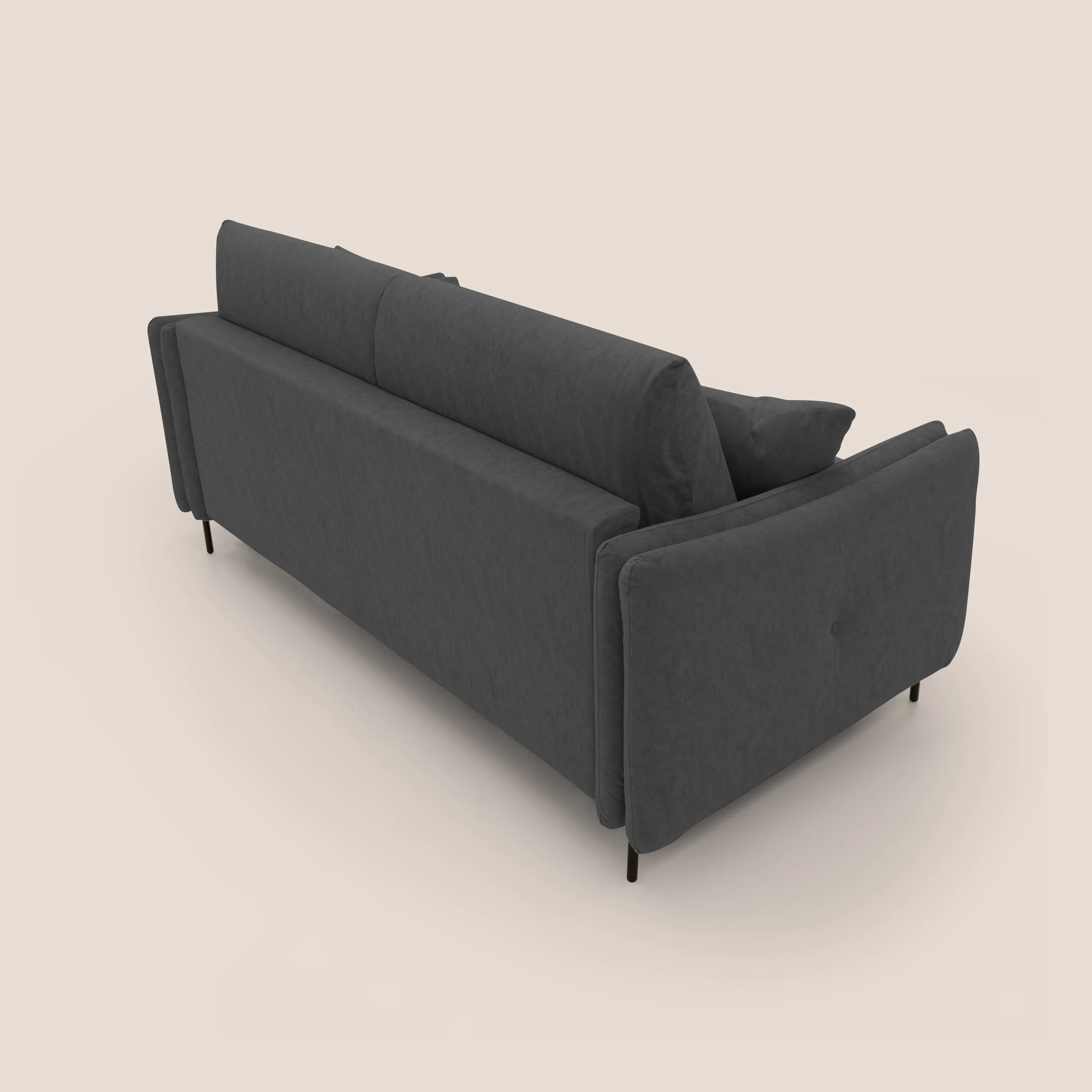 Gregory Canapé convertible avec matelas H18 cm en microfibre effet velours imperméable T09 anthracite - Image 9
