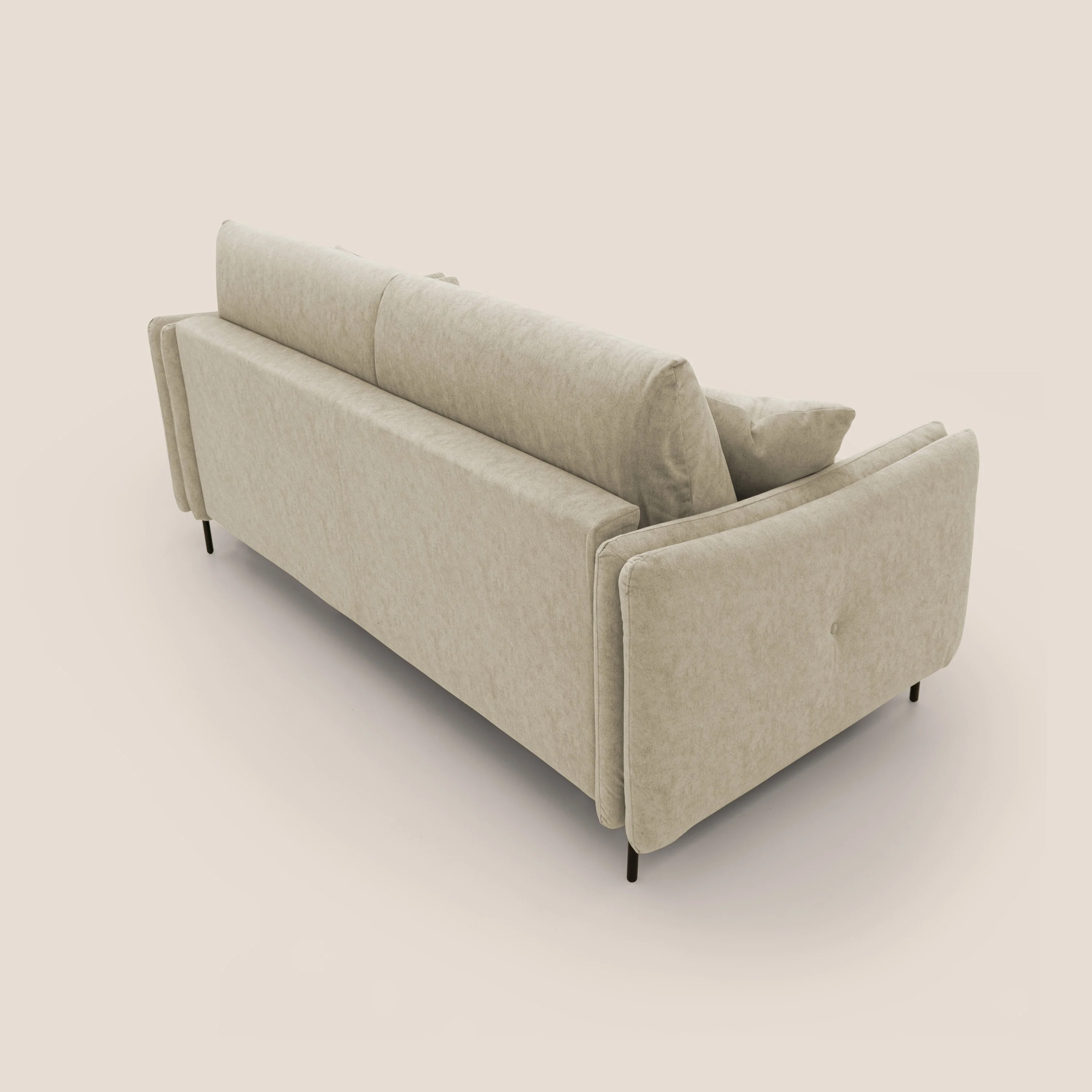 Gregory Canapé convertible avec matelas H18 cm en microfibre effet velours imperméable T09 beige - Image 11
