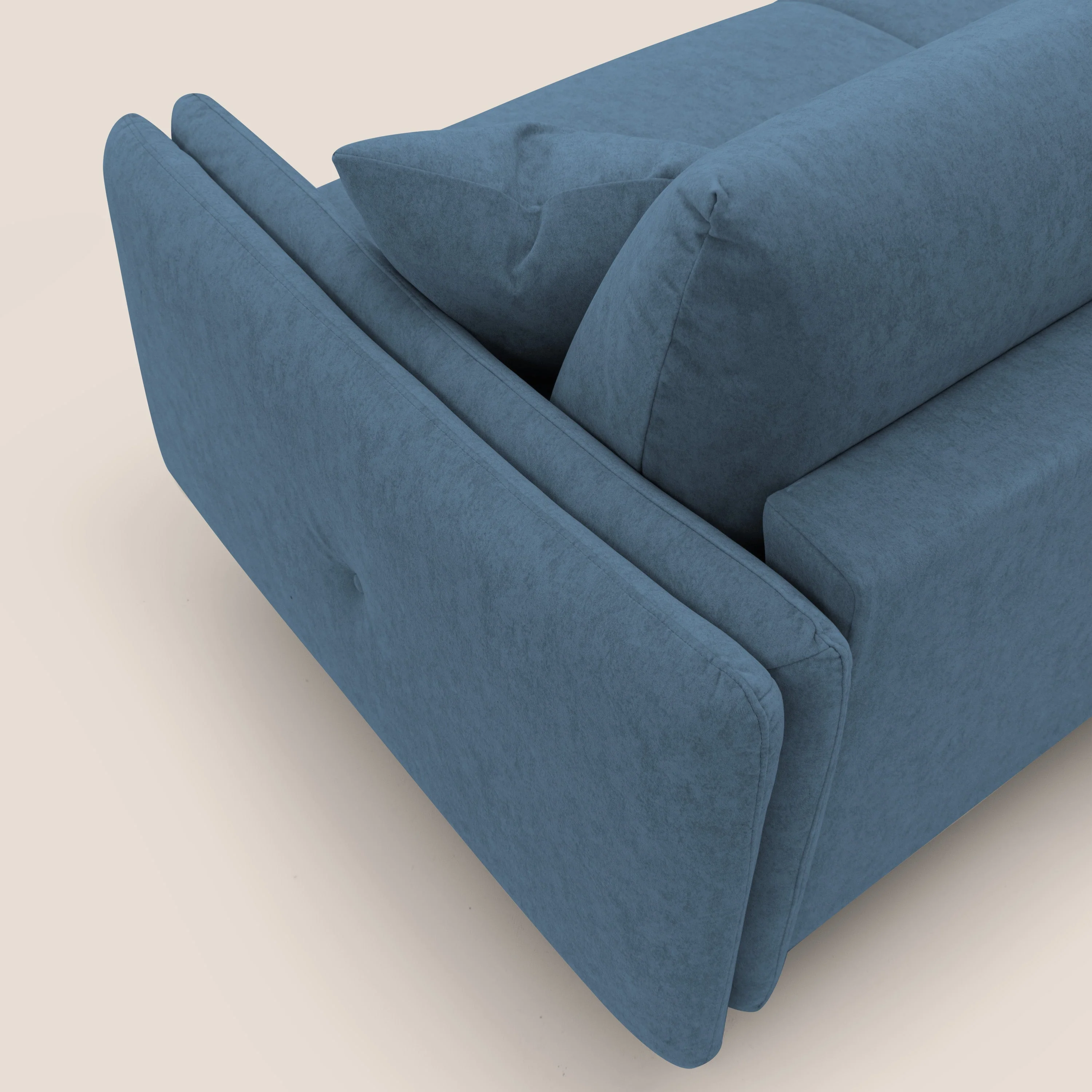 Gregory Canapé convertible avec matelas H18 cm en microfibre effet velours imperméable T09 bleu - Image 10