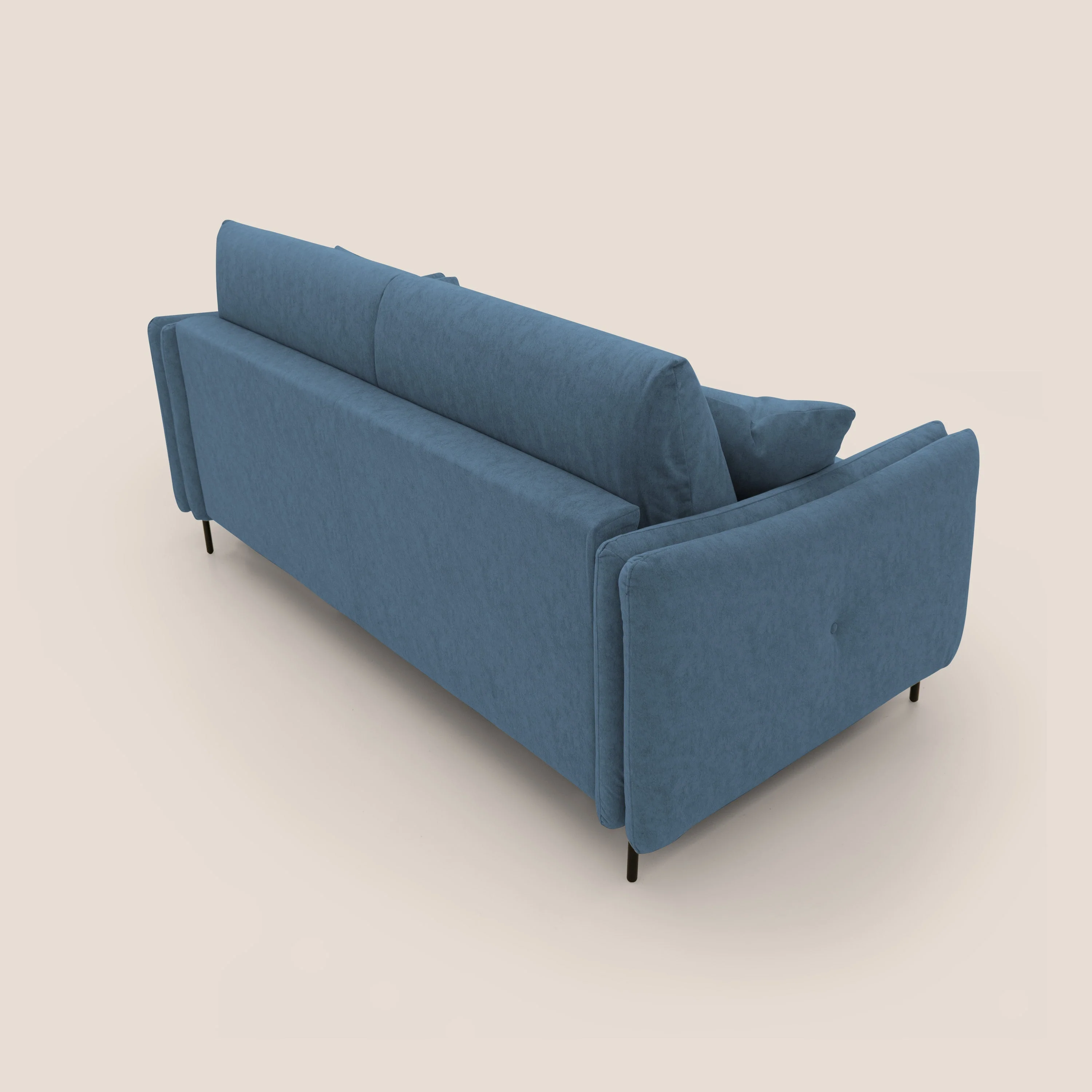 Gregory Canapé convertible avec matelas H18 cm en microfibre effet velours imperméable T09 bleu - Image 9