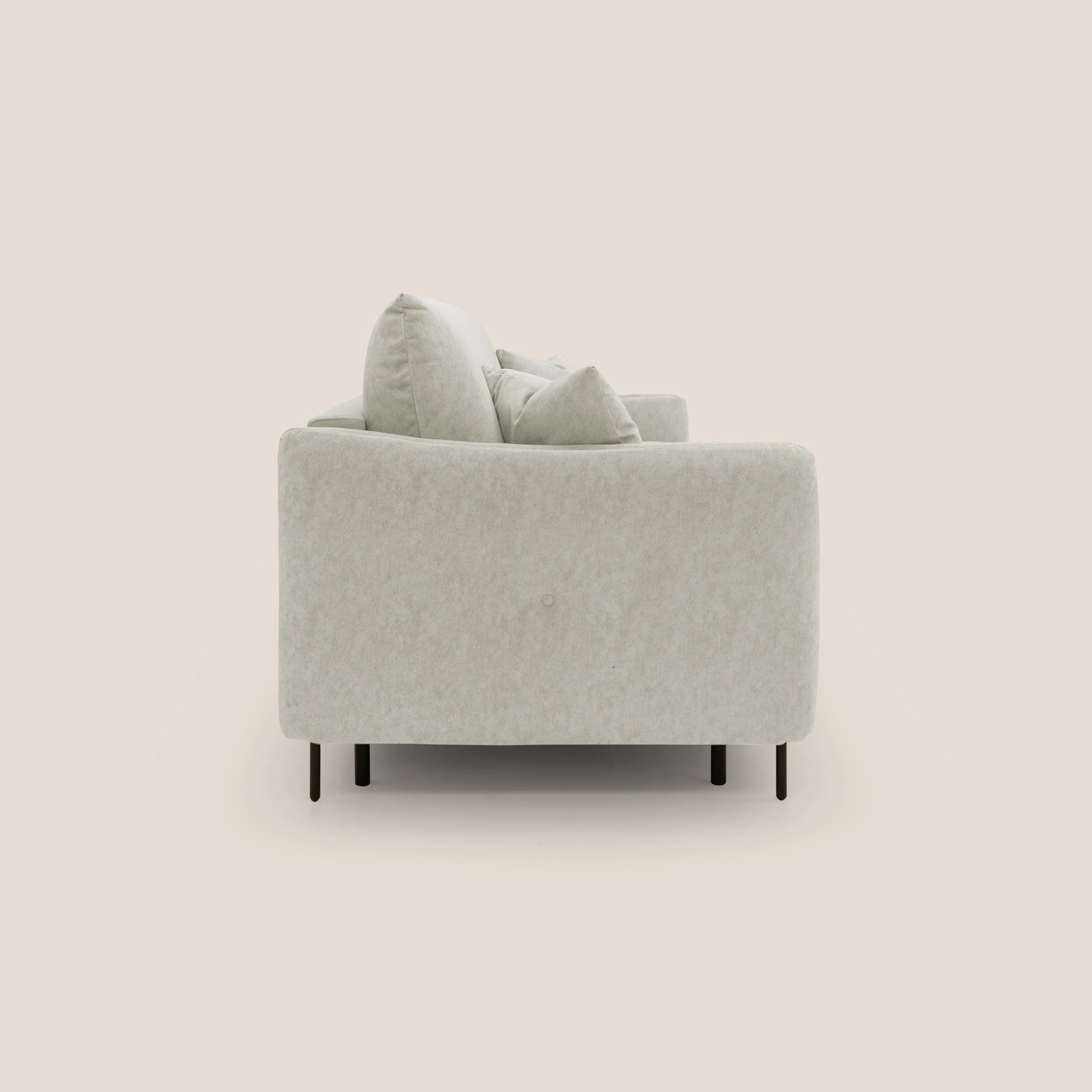 Gregory Canapé convertible avec matelas H18 cm en microfibre effet velours imperméable T09 crème - Image 5