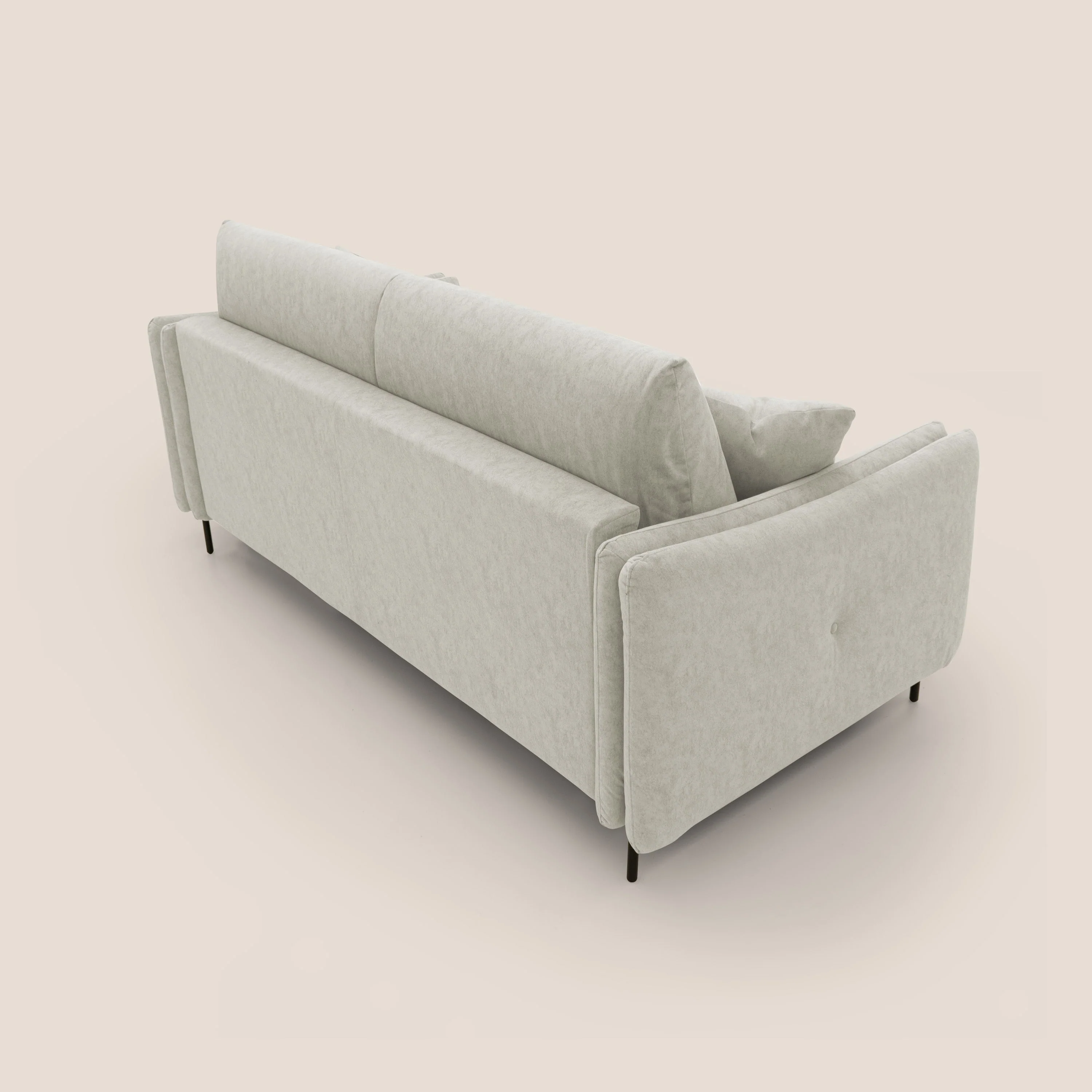 Gregory Canapé convertible avec matelas H18 cm en microfibre effet velours imperméable T09 crème - Image 9