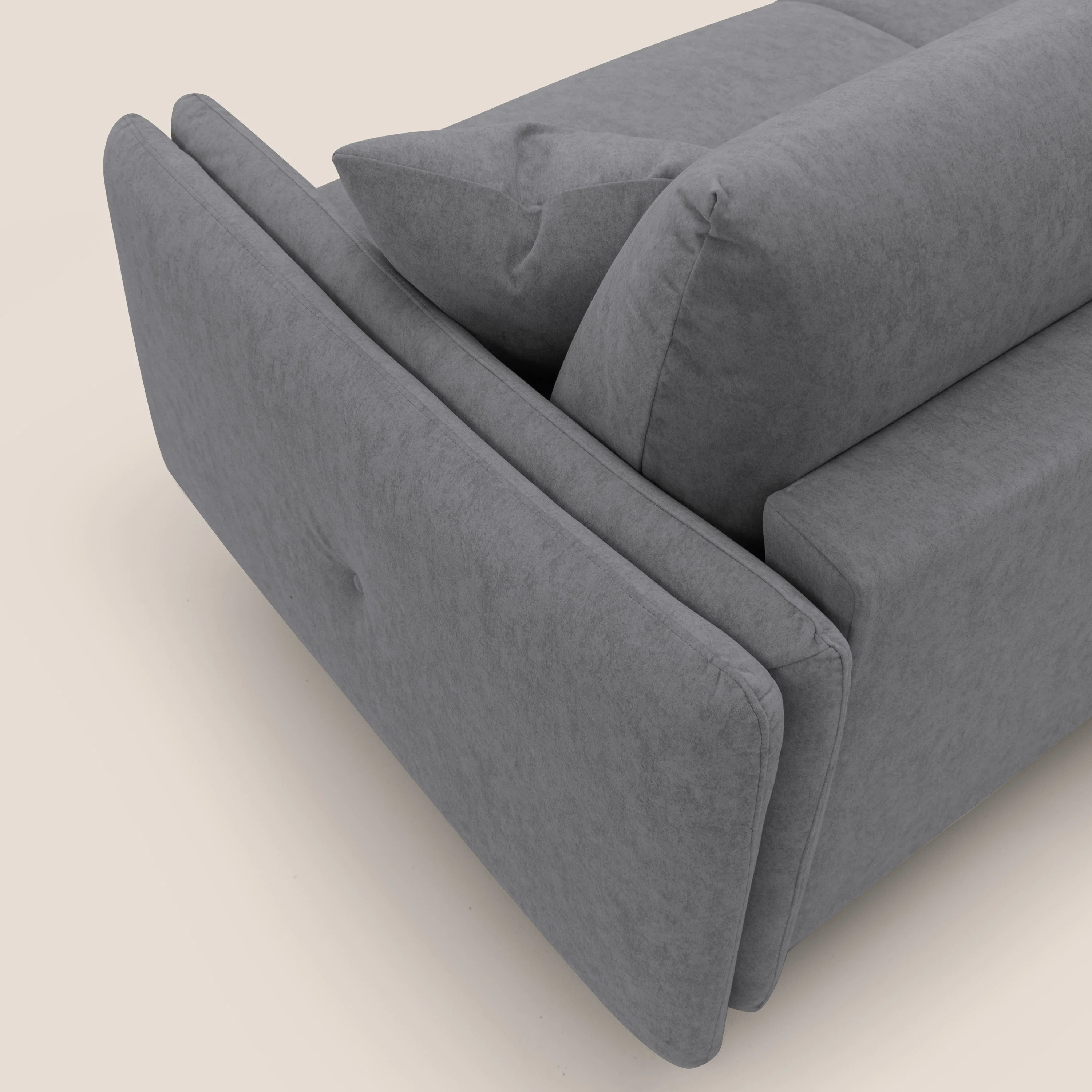 Gregory Canapé convertible avec matelas H18 cm en microfibre effet velours imperméable T09 gris - Image 10